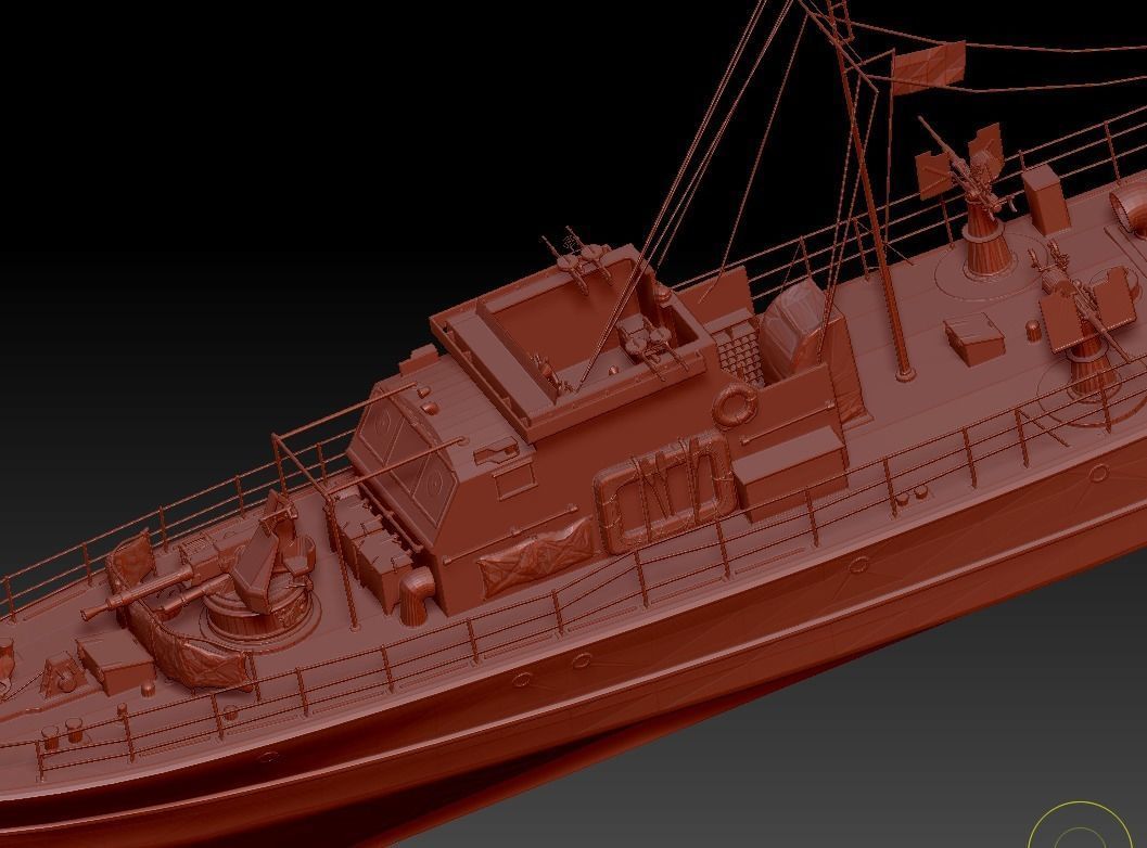Fairmile class C gunboat 3D model_3