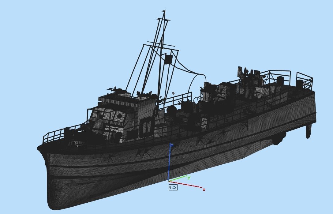 Fairmile class C gunboat 3D model_7