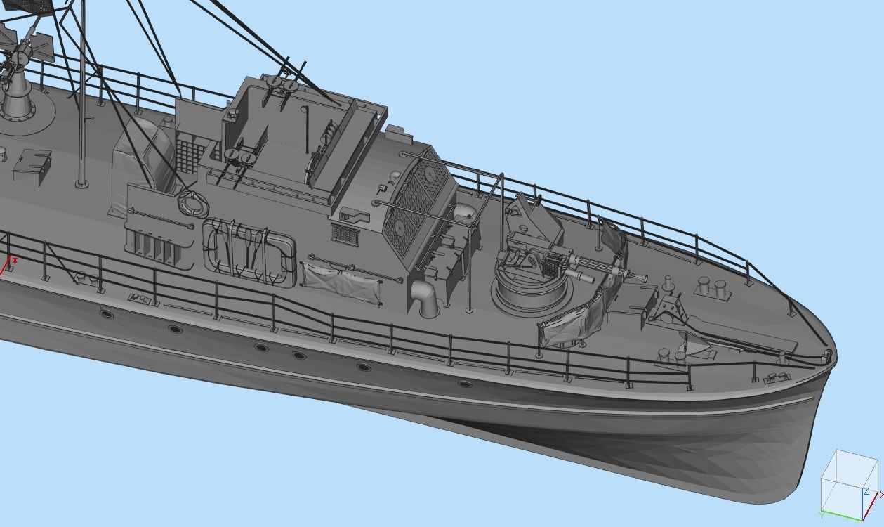 Fairmile class C gunboat 3D model_10
