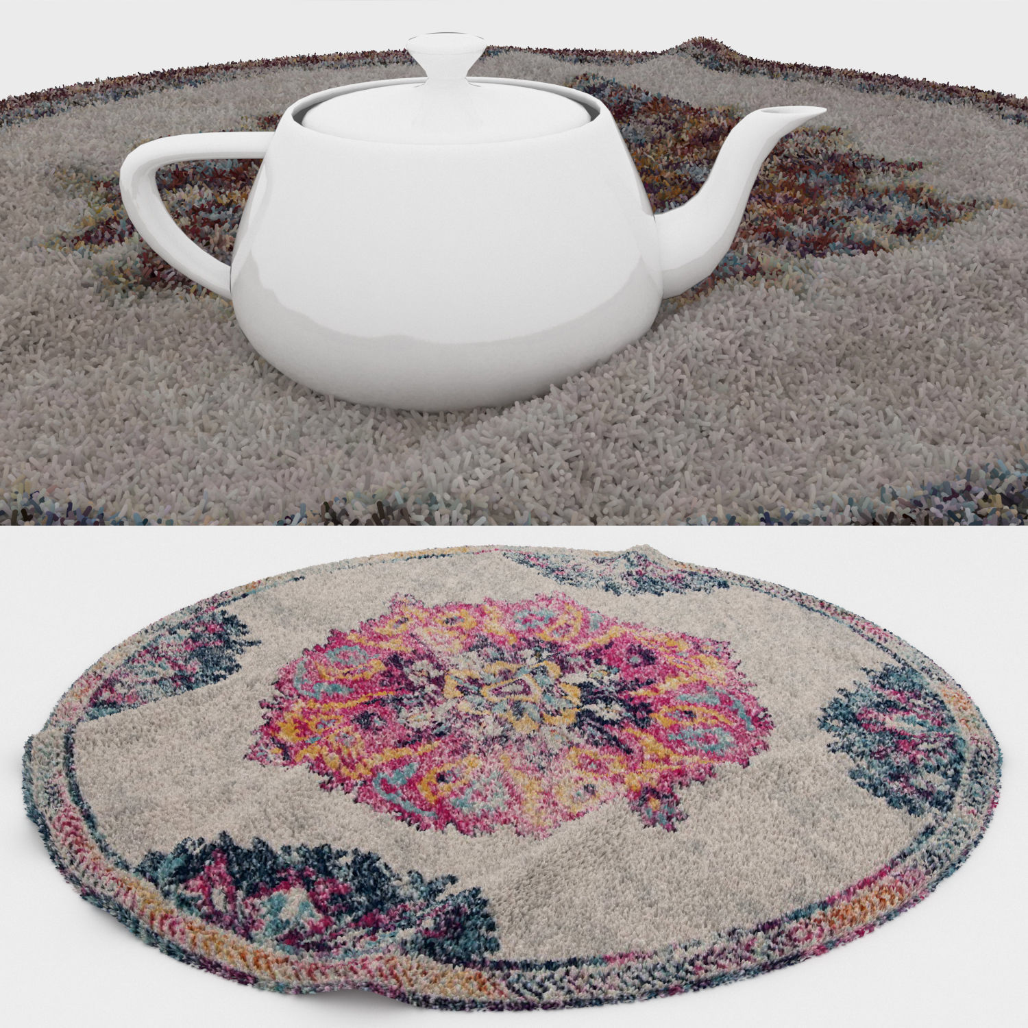 Round Rug Set 107 3D model_2