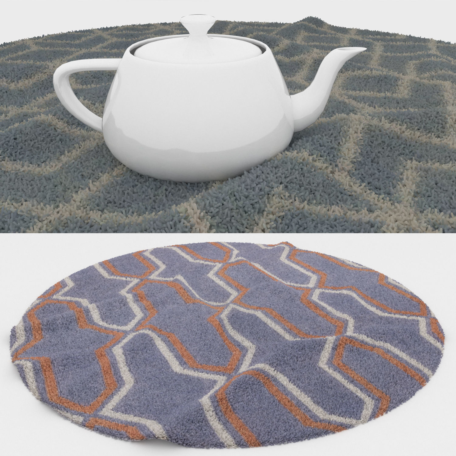 Round Rug Set 109 3D model_2