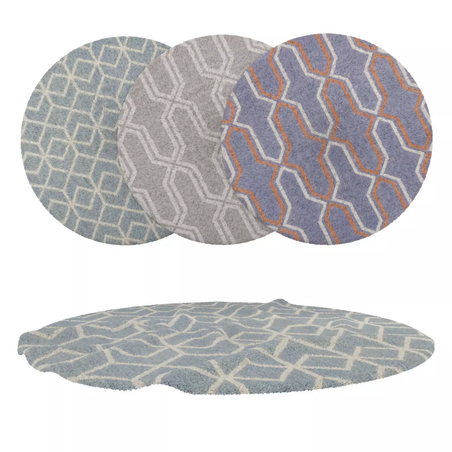 Round Rug Set 109 3D model_0