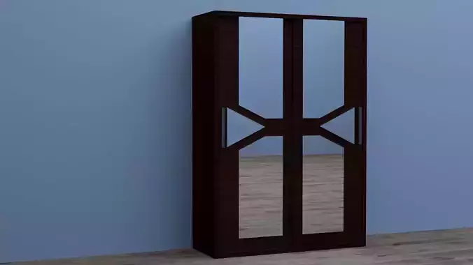 wardrobe wooden with mirror doors