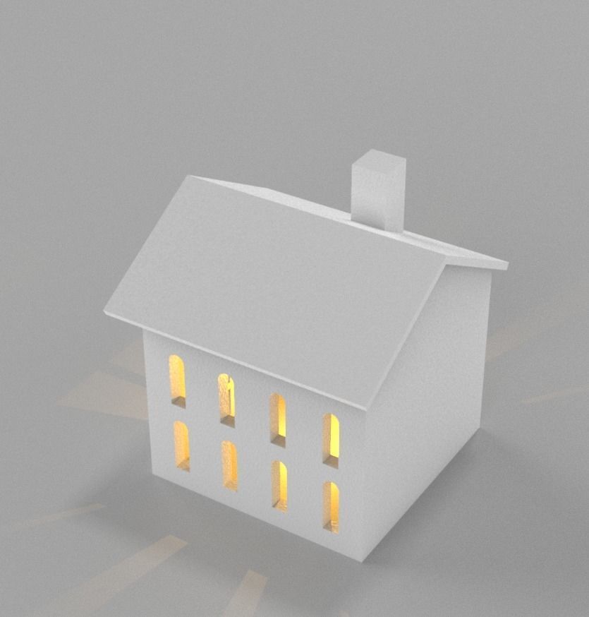 Christmas Light House 2 3D print model_1
