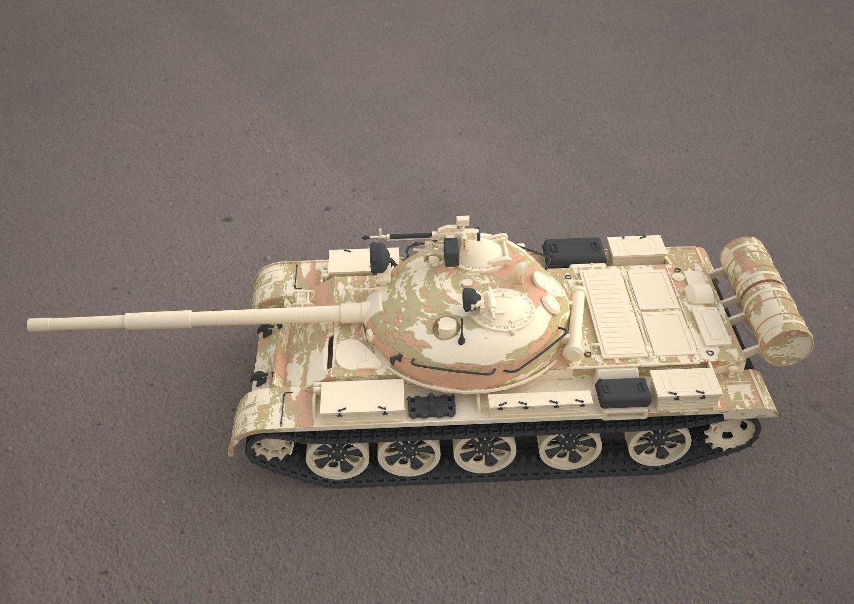  t62 military tank 3D model_1
