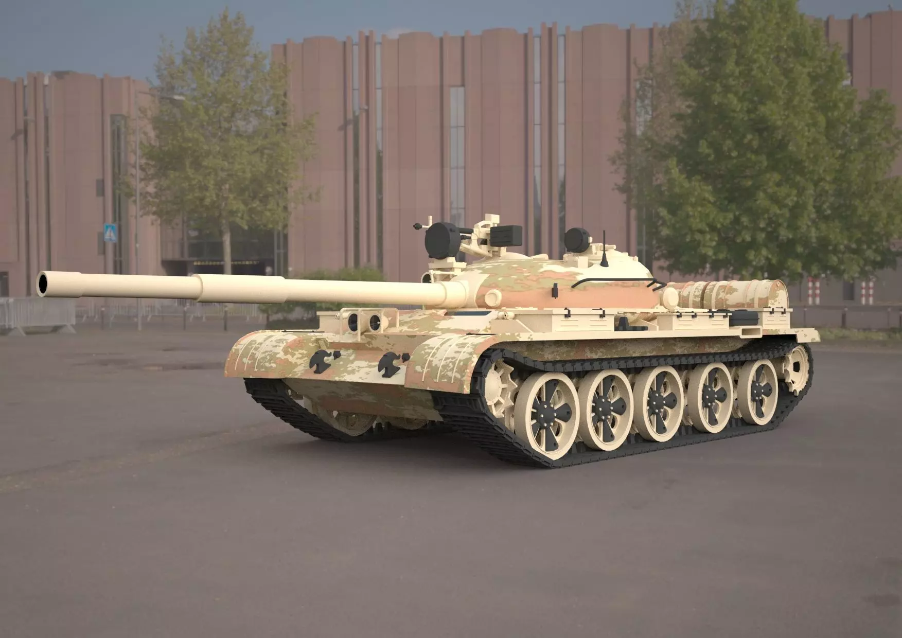  t62 military tank 3D model_0