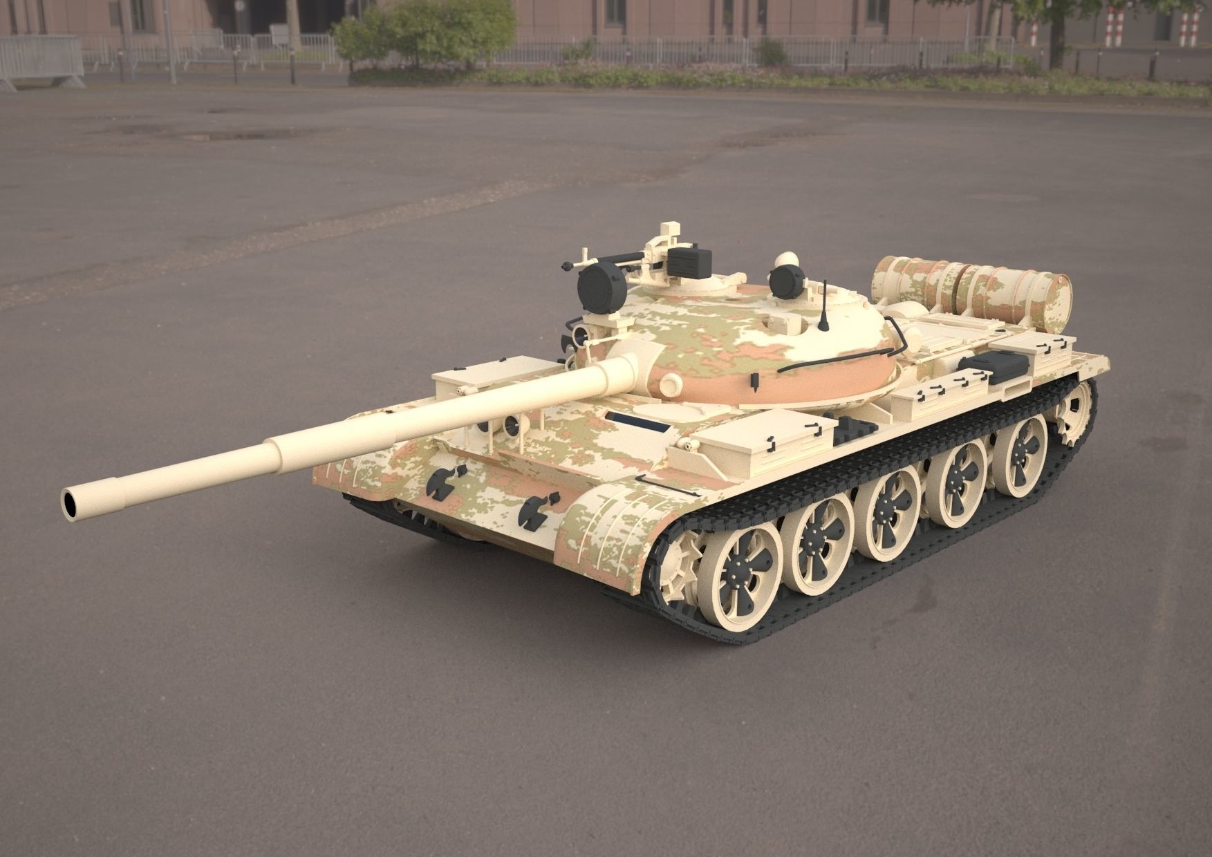  t62 military tank 3D model_7