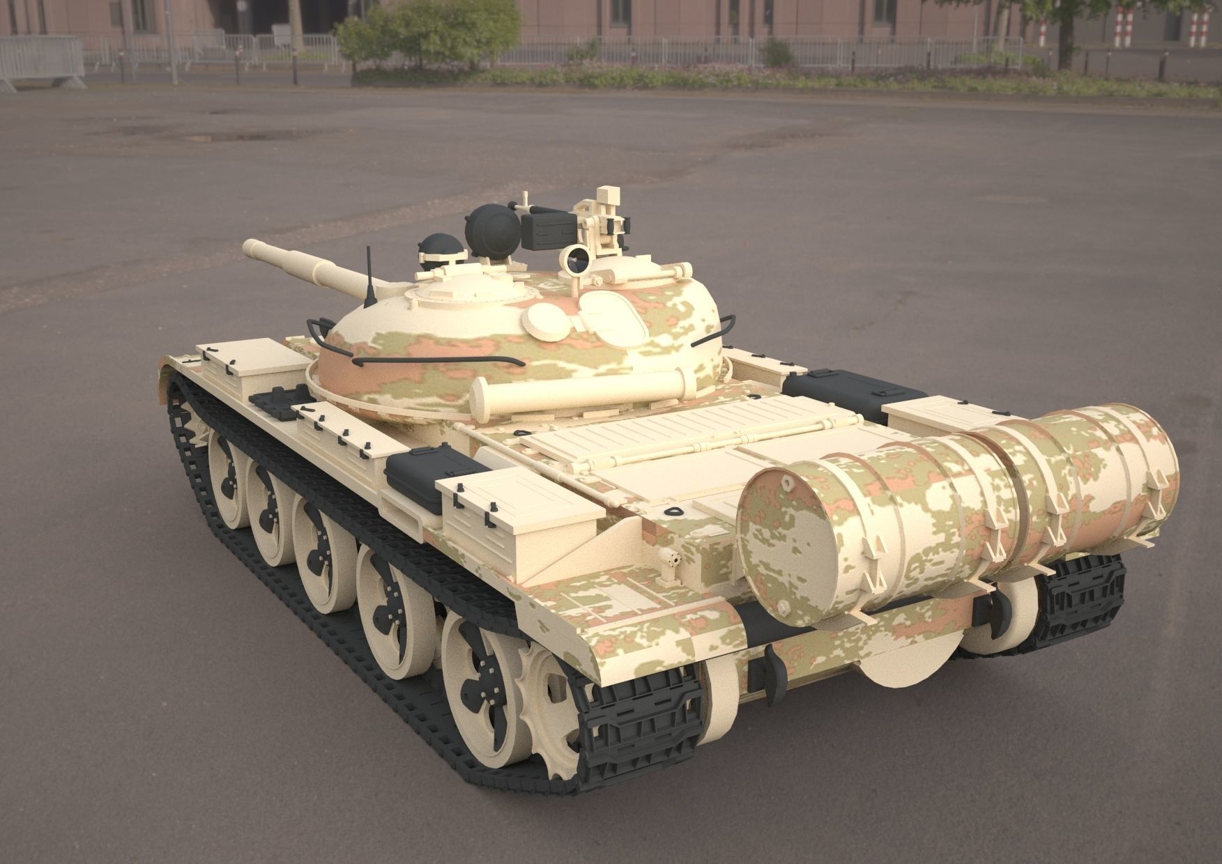  t62 military tank 3D model_14