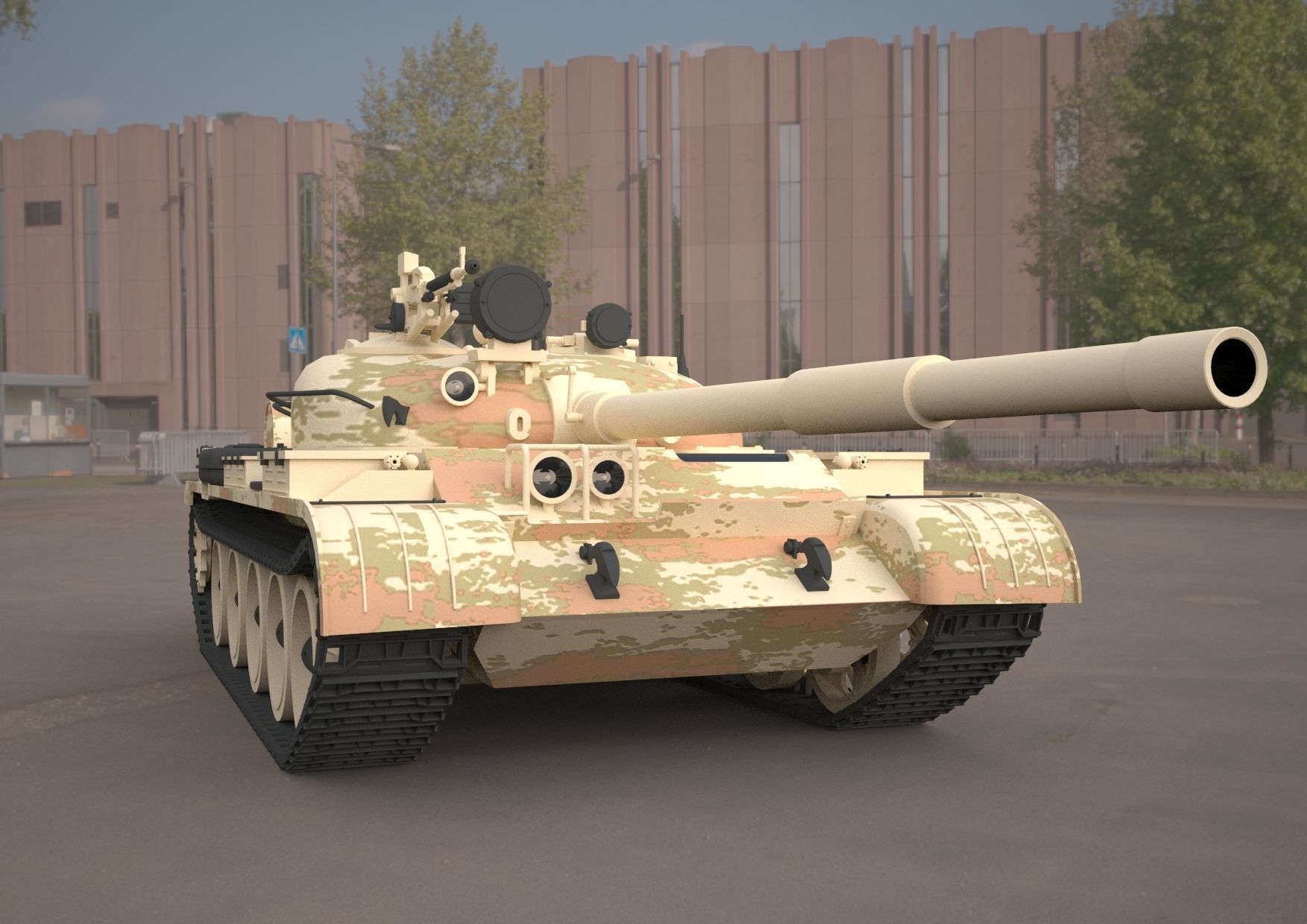  t62 military tank 3D model_10