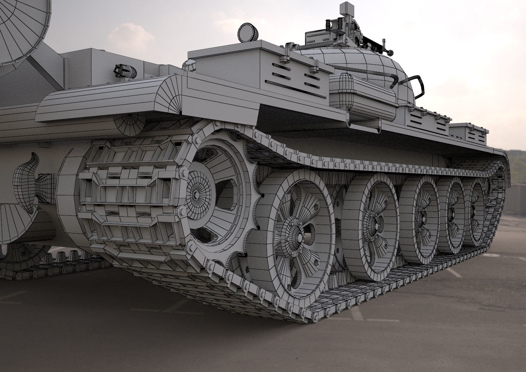  t62 military tank 3D model_5