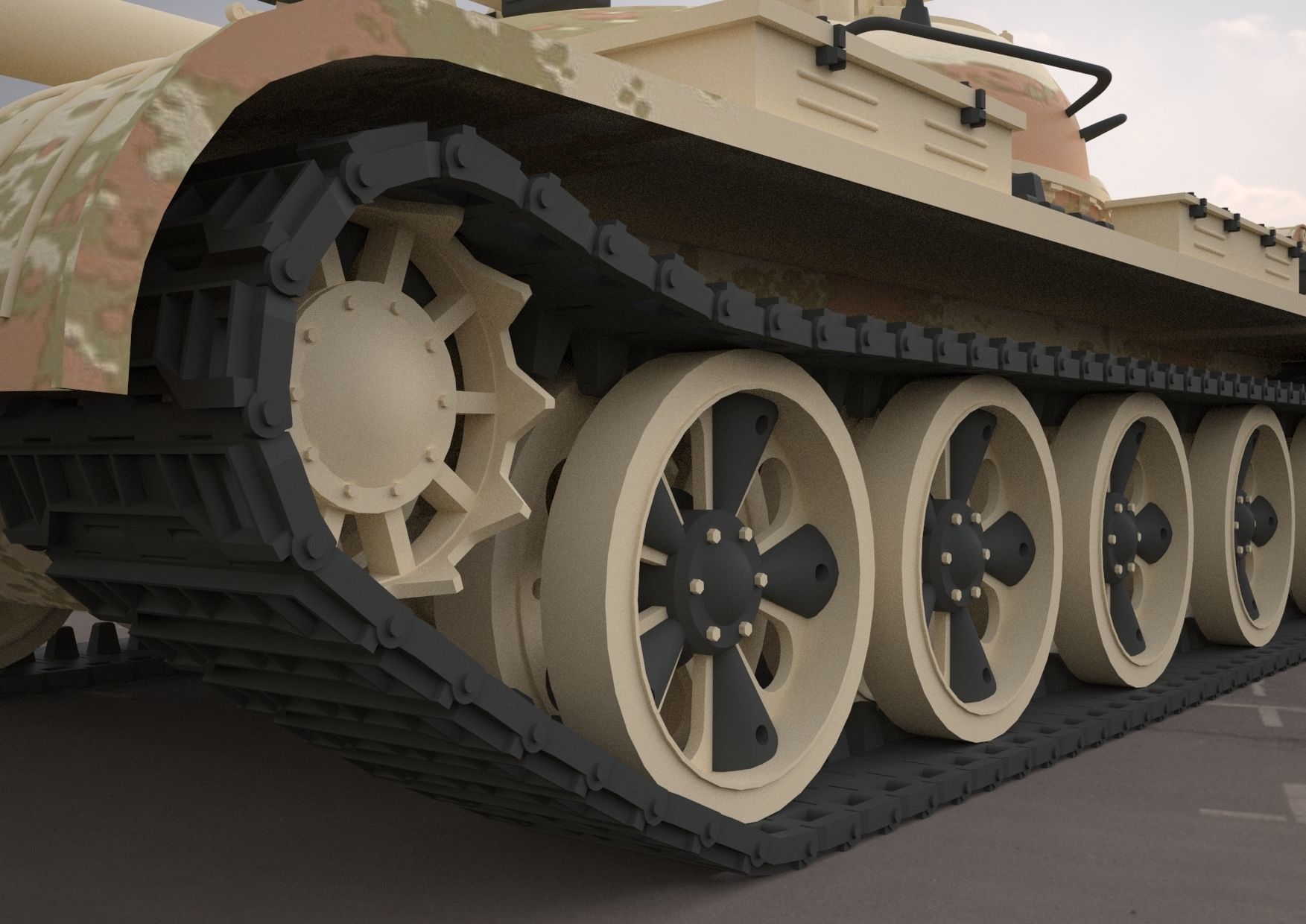  t62 military tank 3D model_6