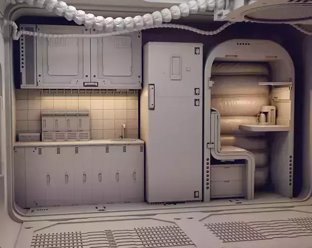 sci-fi shuttle room 3D model