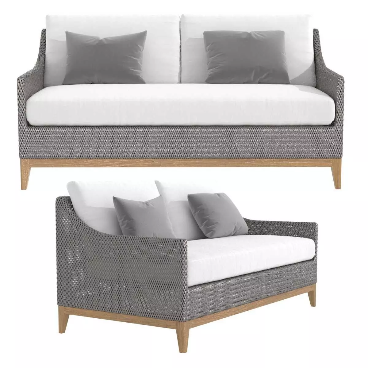 Restoration Hardware 62 inch PARAISO SOFA 3D model_0