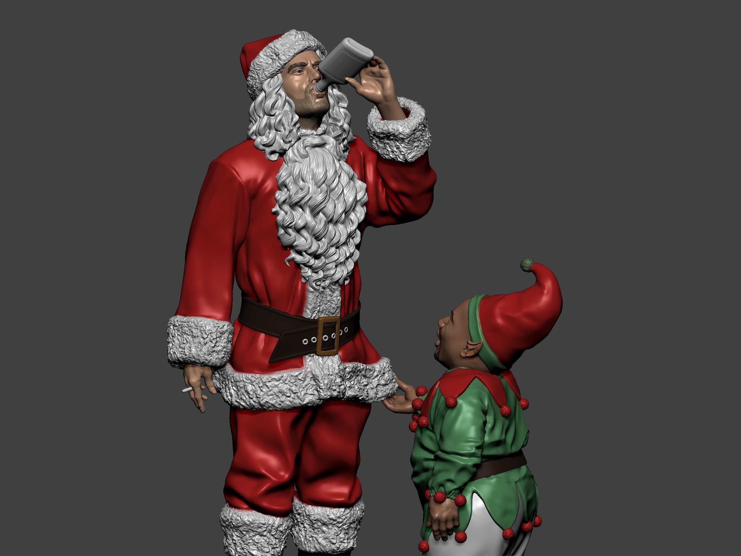 Bad Santa movie characters Willie and Marcus 3D print model_22