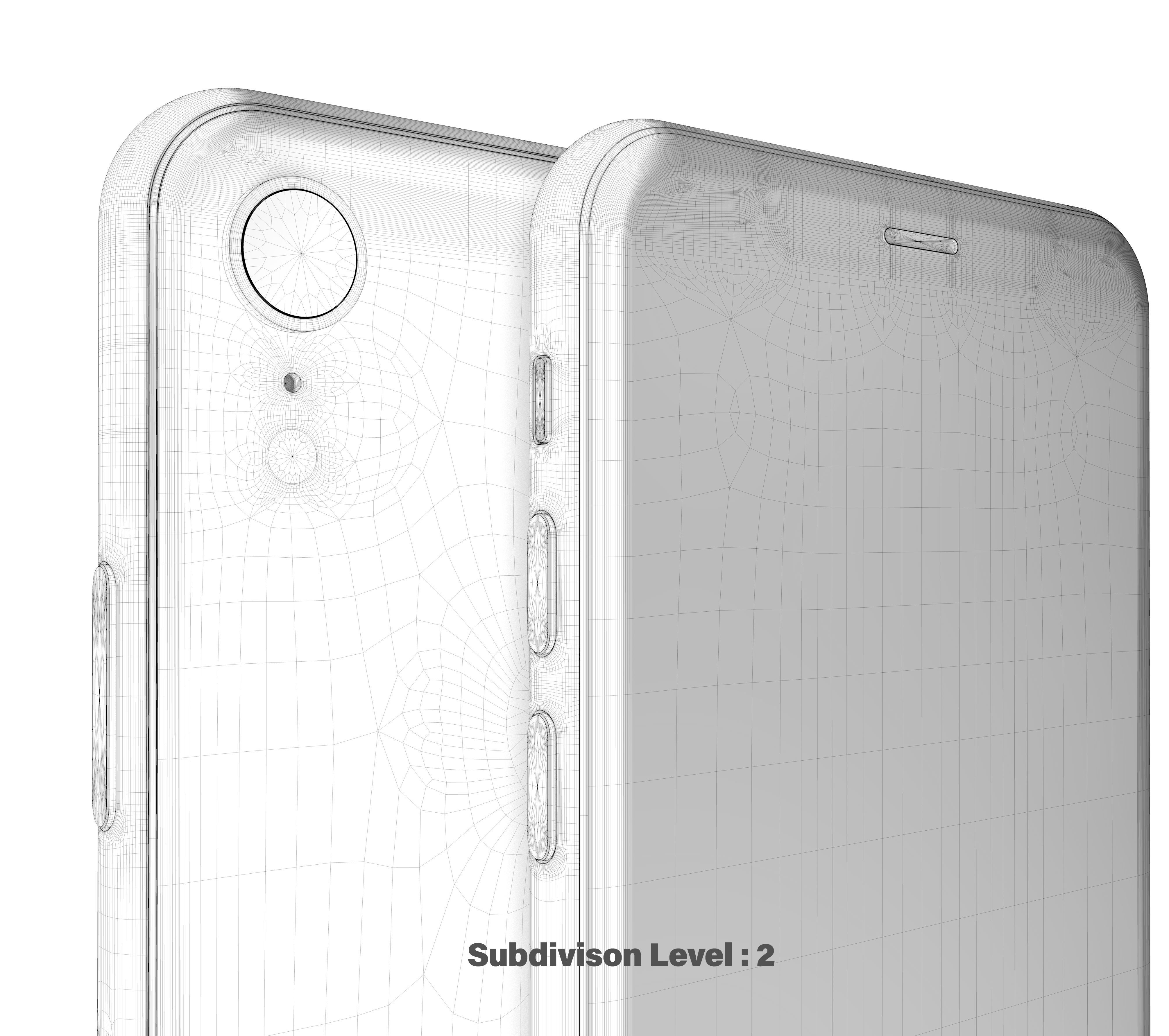 Apple iPhone XR Blue Low-poly 3D model_26