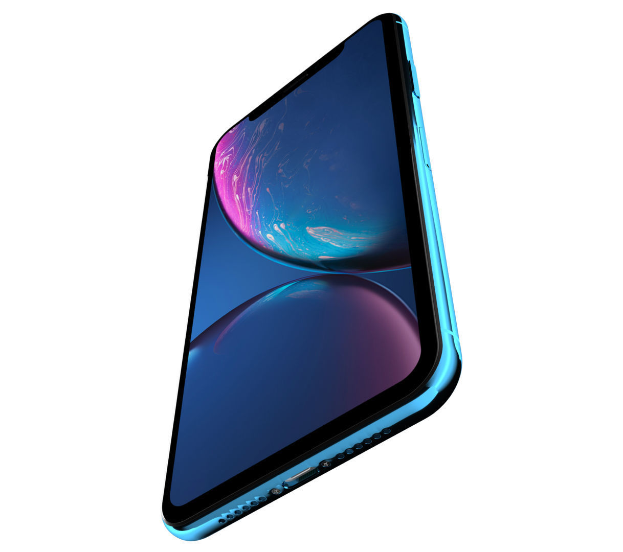 Apple iPhone XR Blue Low-poly 3D model_11
