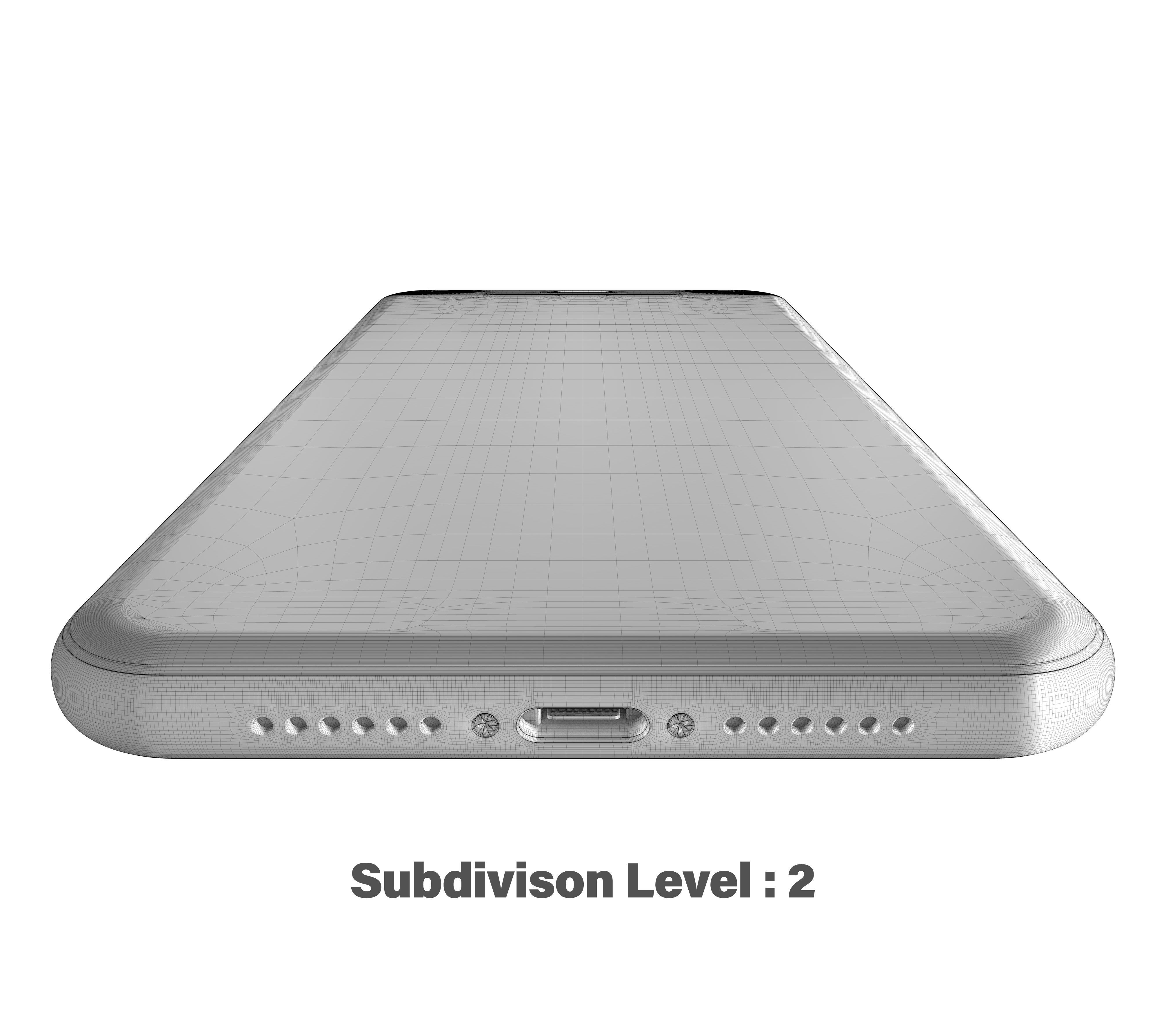 Apple iPhone XR Blue Low-poly 3D model_20