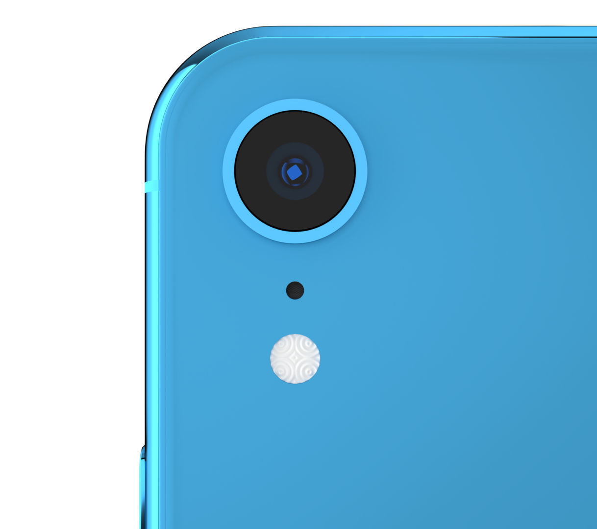 Apple iPhone XR Blue Low-poly 3D model_7