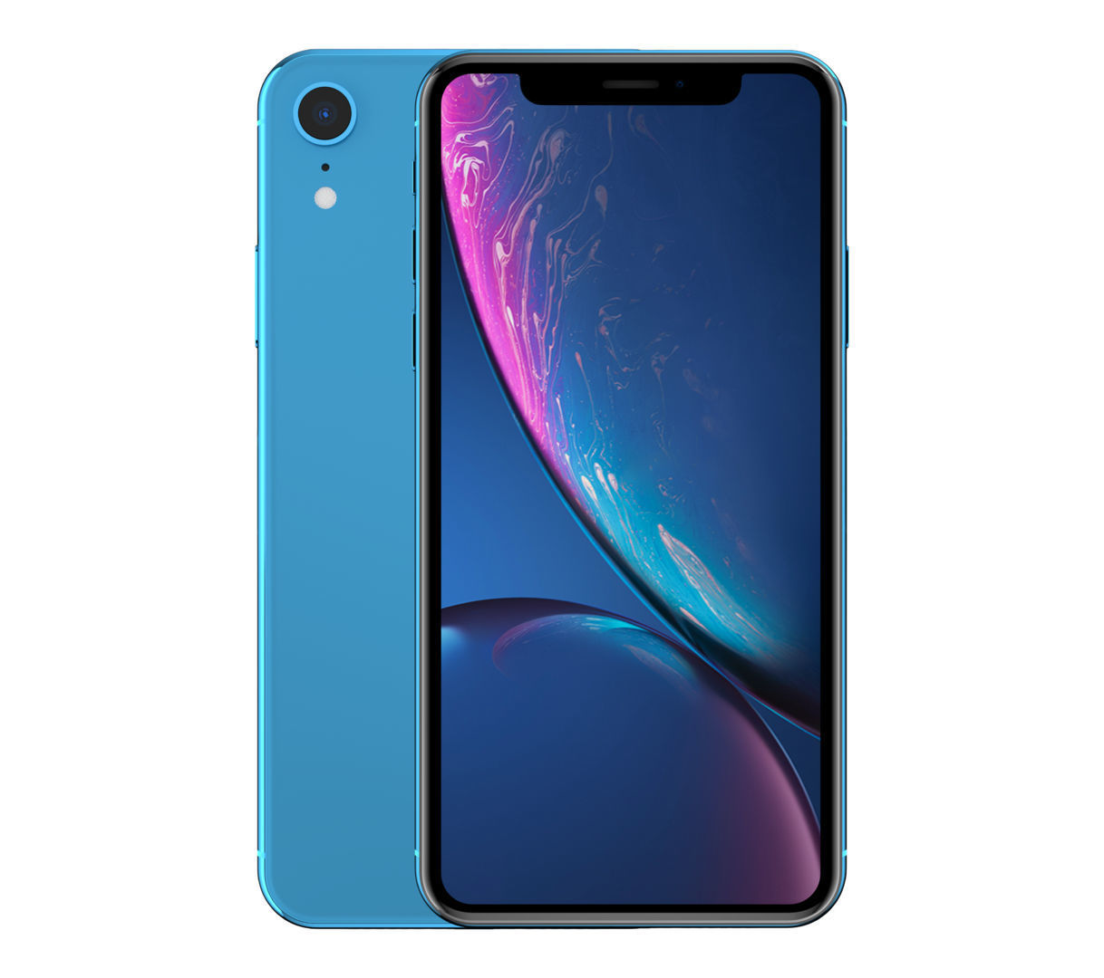 Apple iPhone XR Blue Low-poly 3D model_2