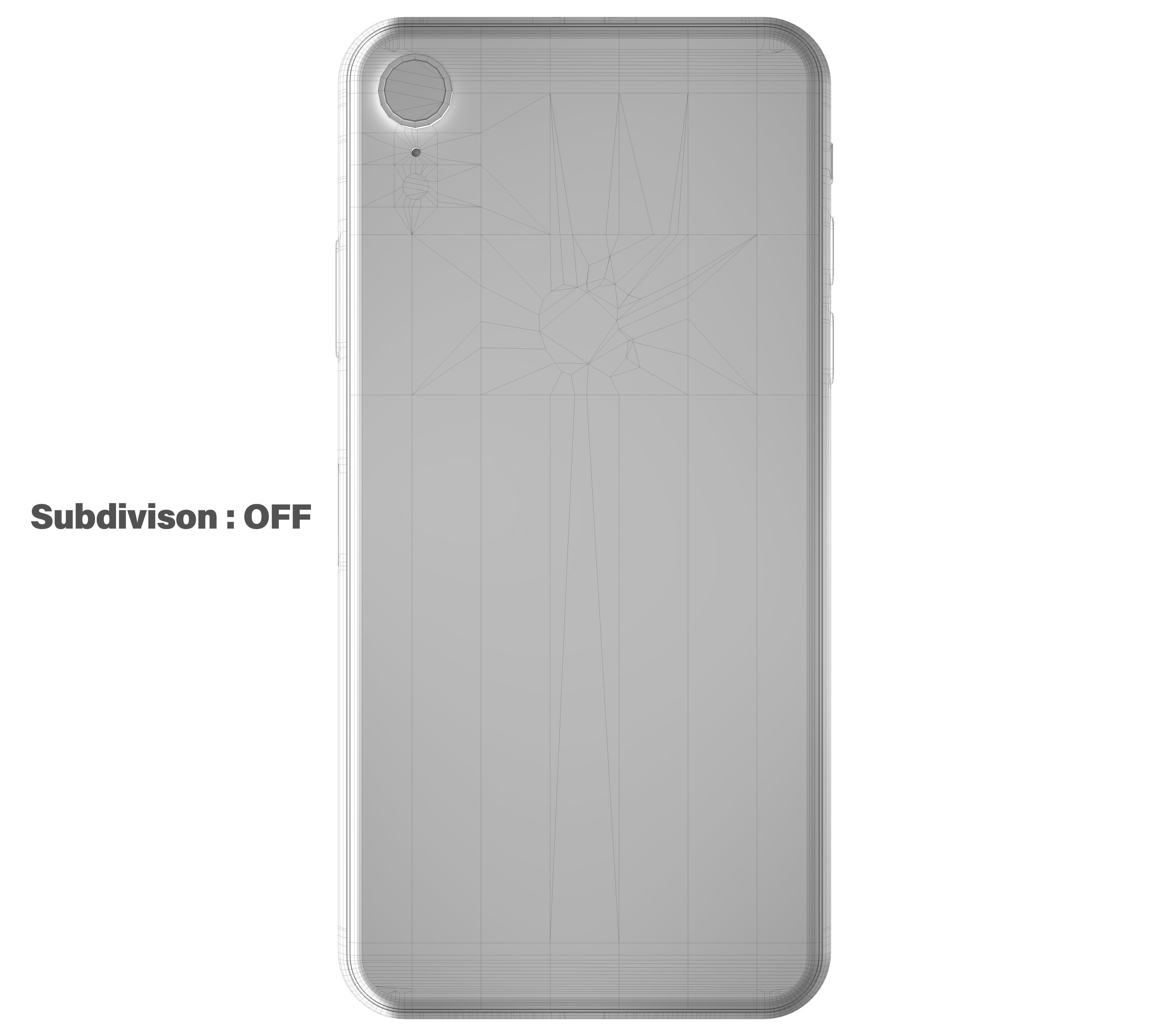 Apple iPhone XR Blue Low-poly 3D model_15