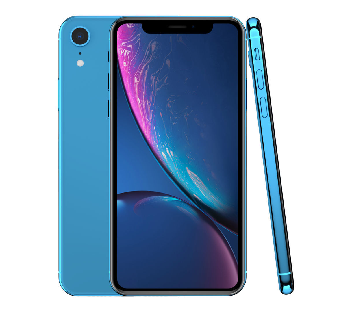 Apple iPhone XR Blue Low-poly 3D model_1