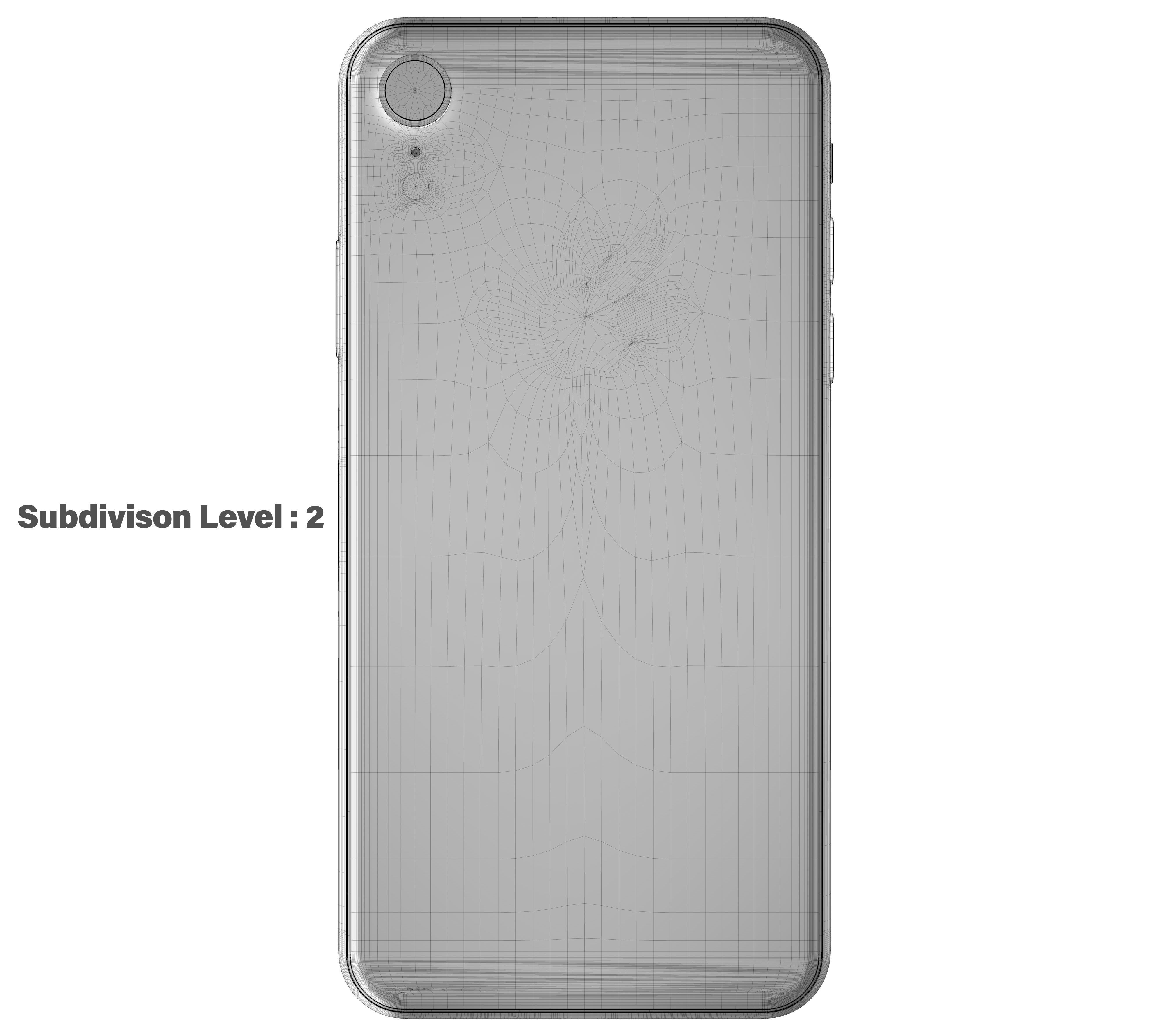 Apple iPhone XR Blue Low-poly 3D model_16