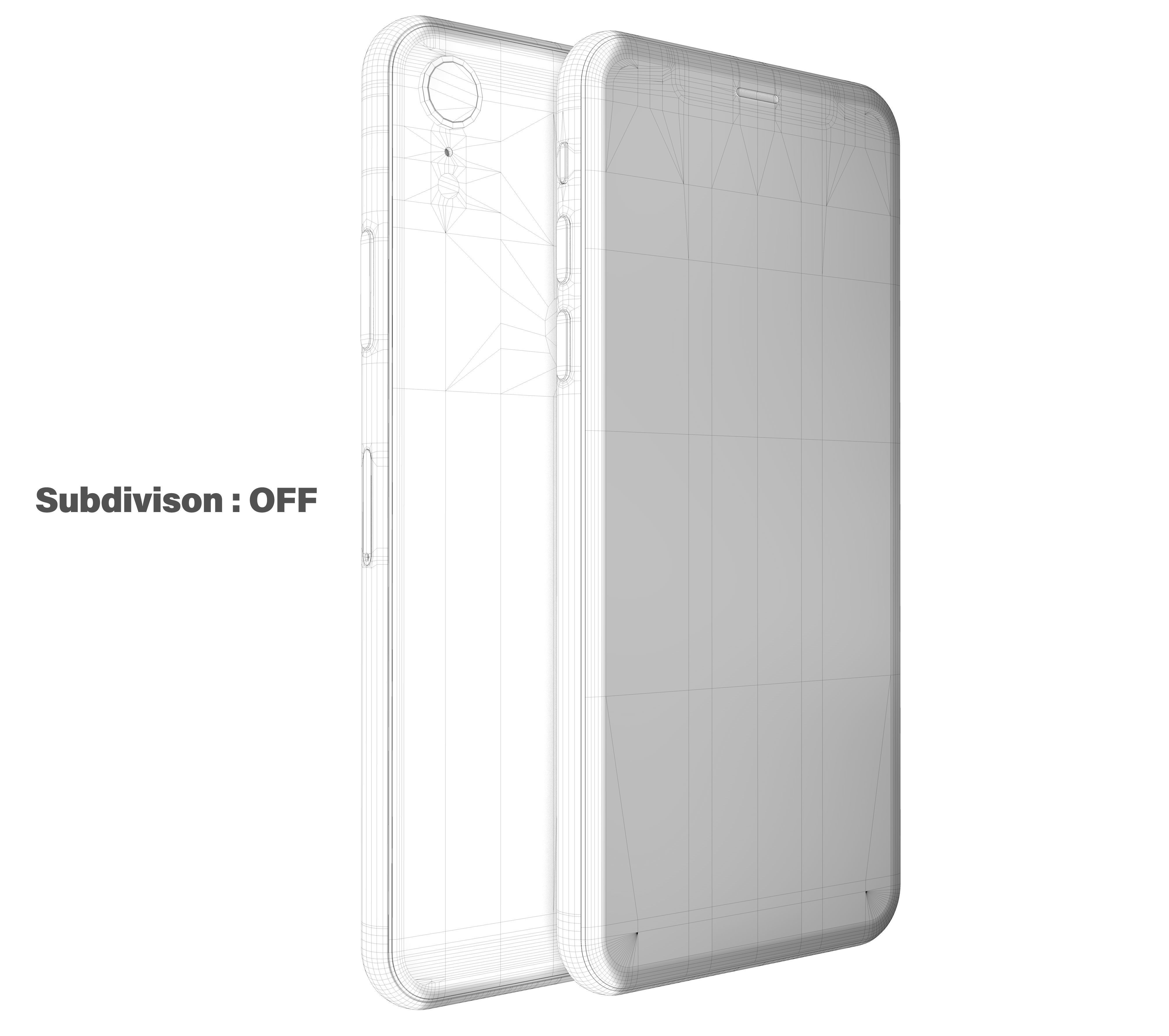 Apple iPhone XR Blue Low-poly 3D model_23