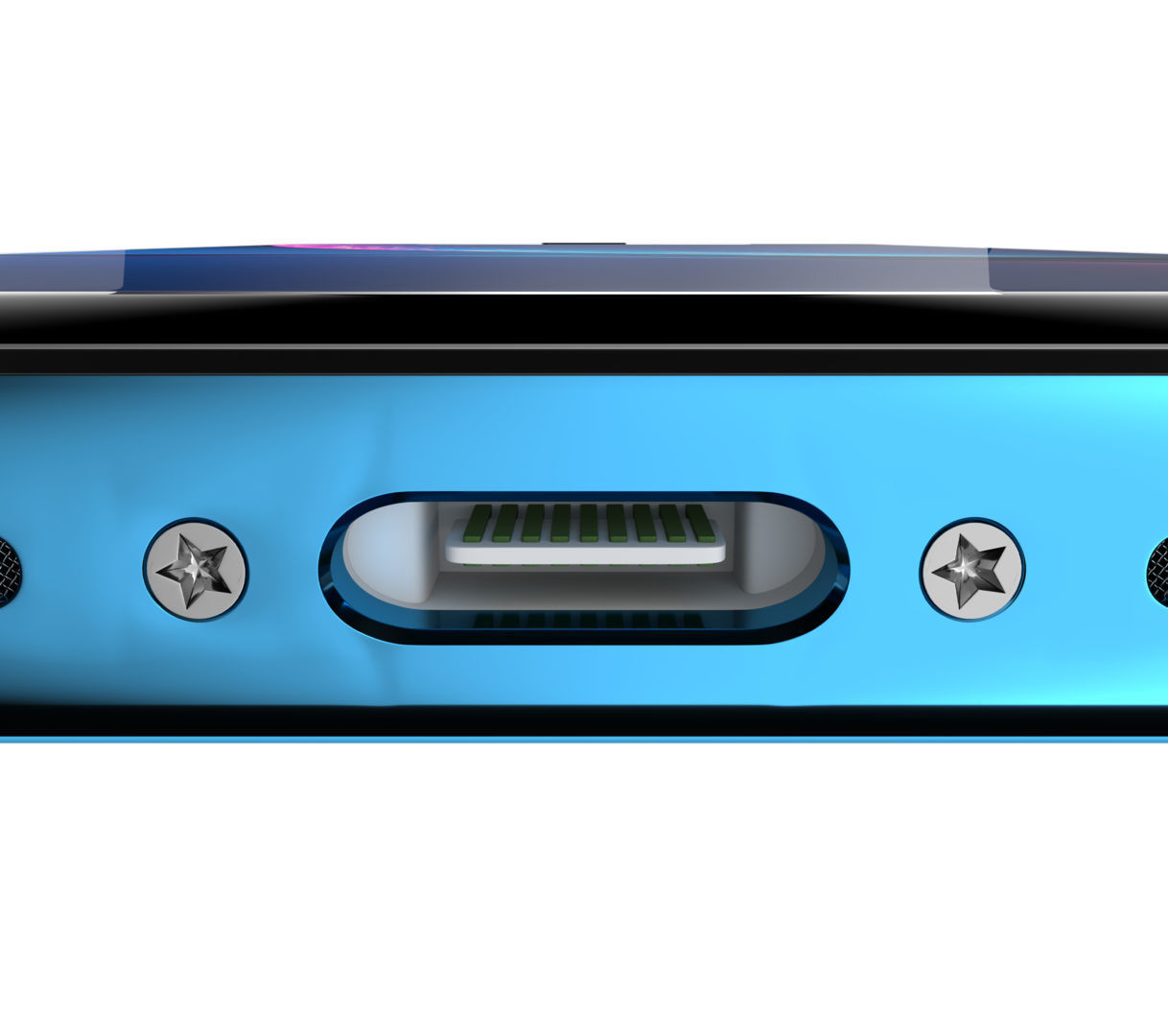 Apple iPhone XR Blue Low-poly 3D model_9