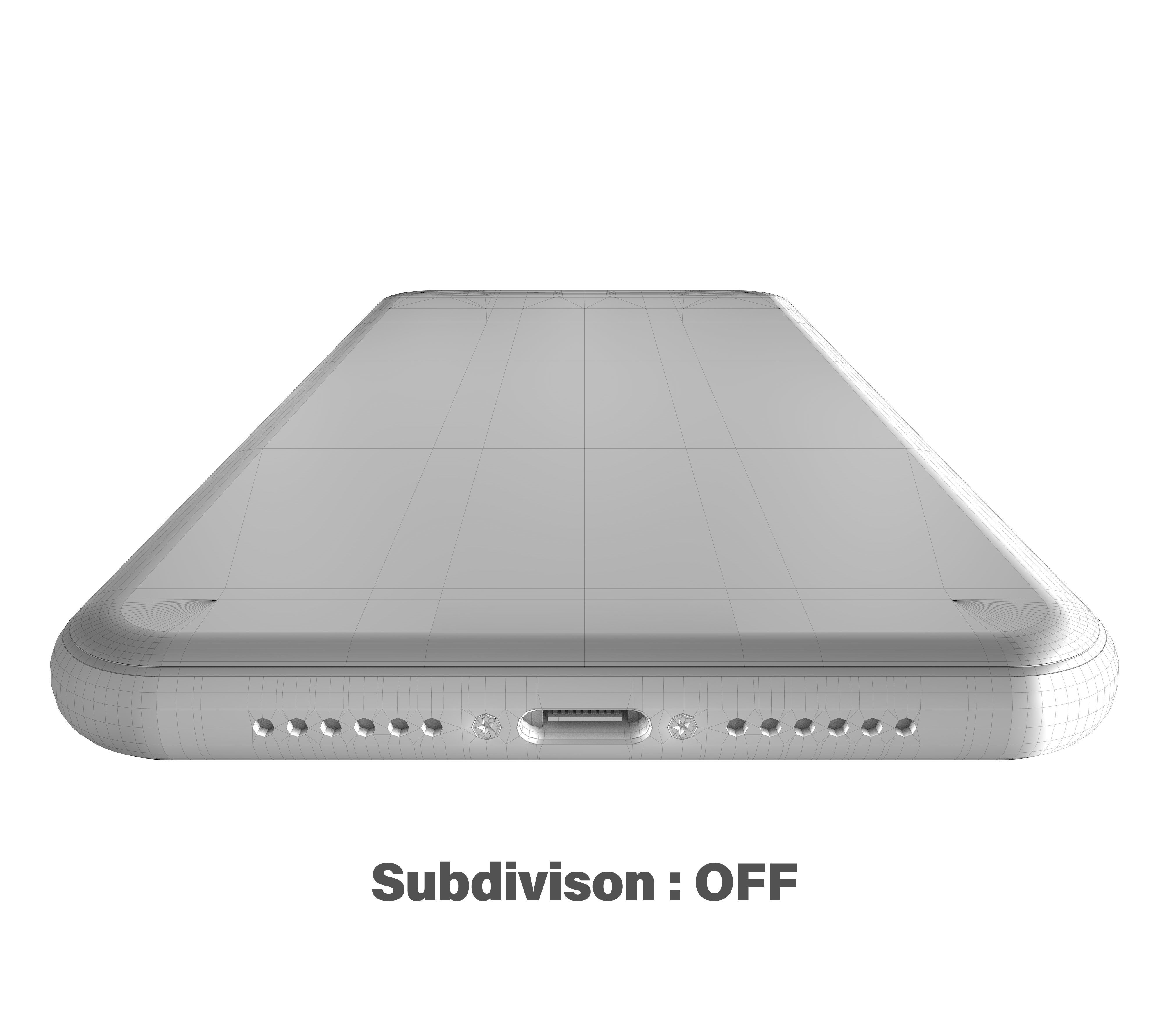 Apple iPhone XR Blue Low-poly 3D model_19