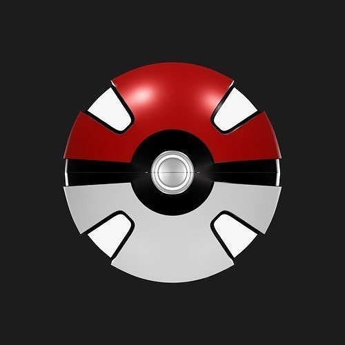 pokeball pokemon Free low-poly 3D print model