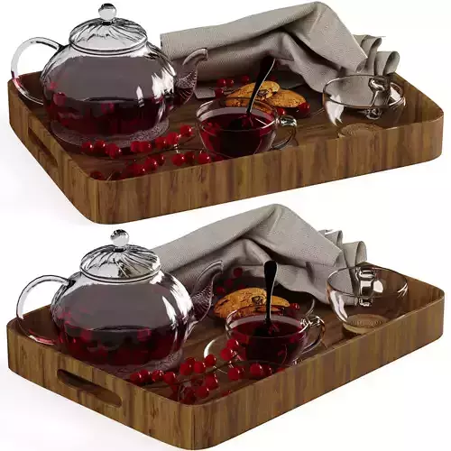 Glass tea kettle with a cup