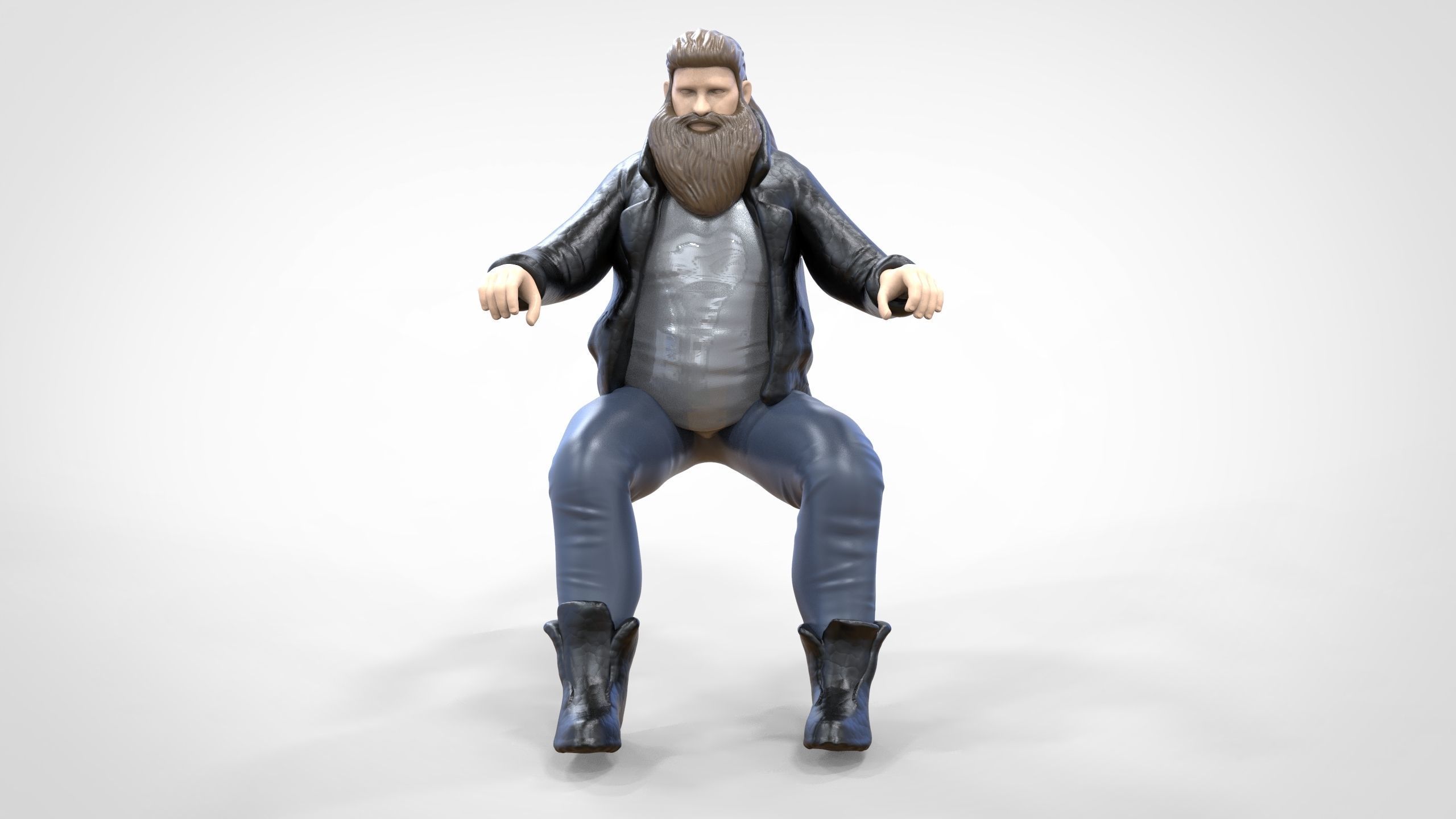 N1 Biker Gang Guy 1 64 Miniature 3D print model_6