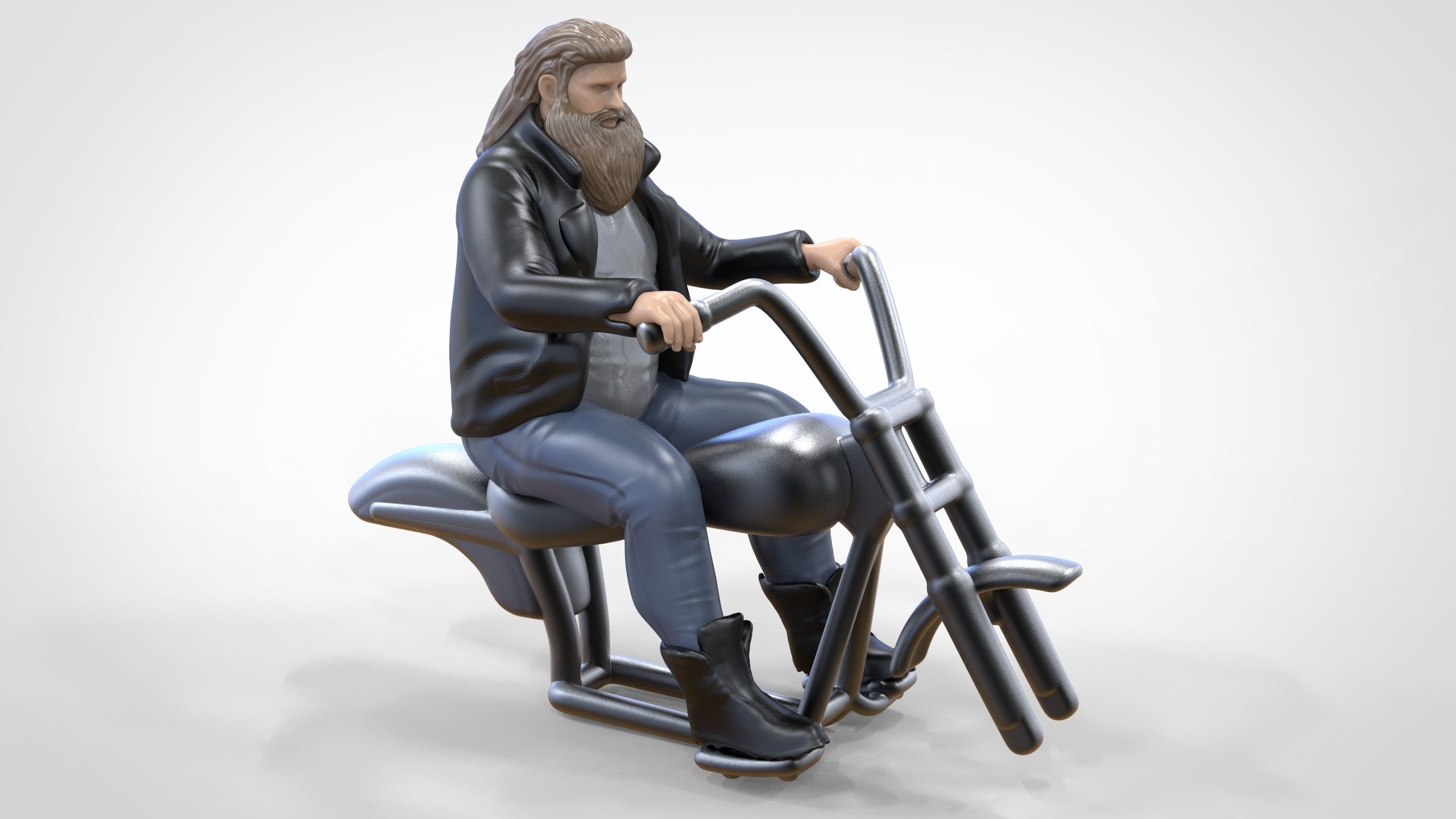 N1 Biker Gang Guy 1 64 Miniature 3D print model_12