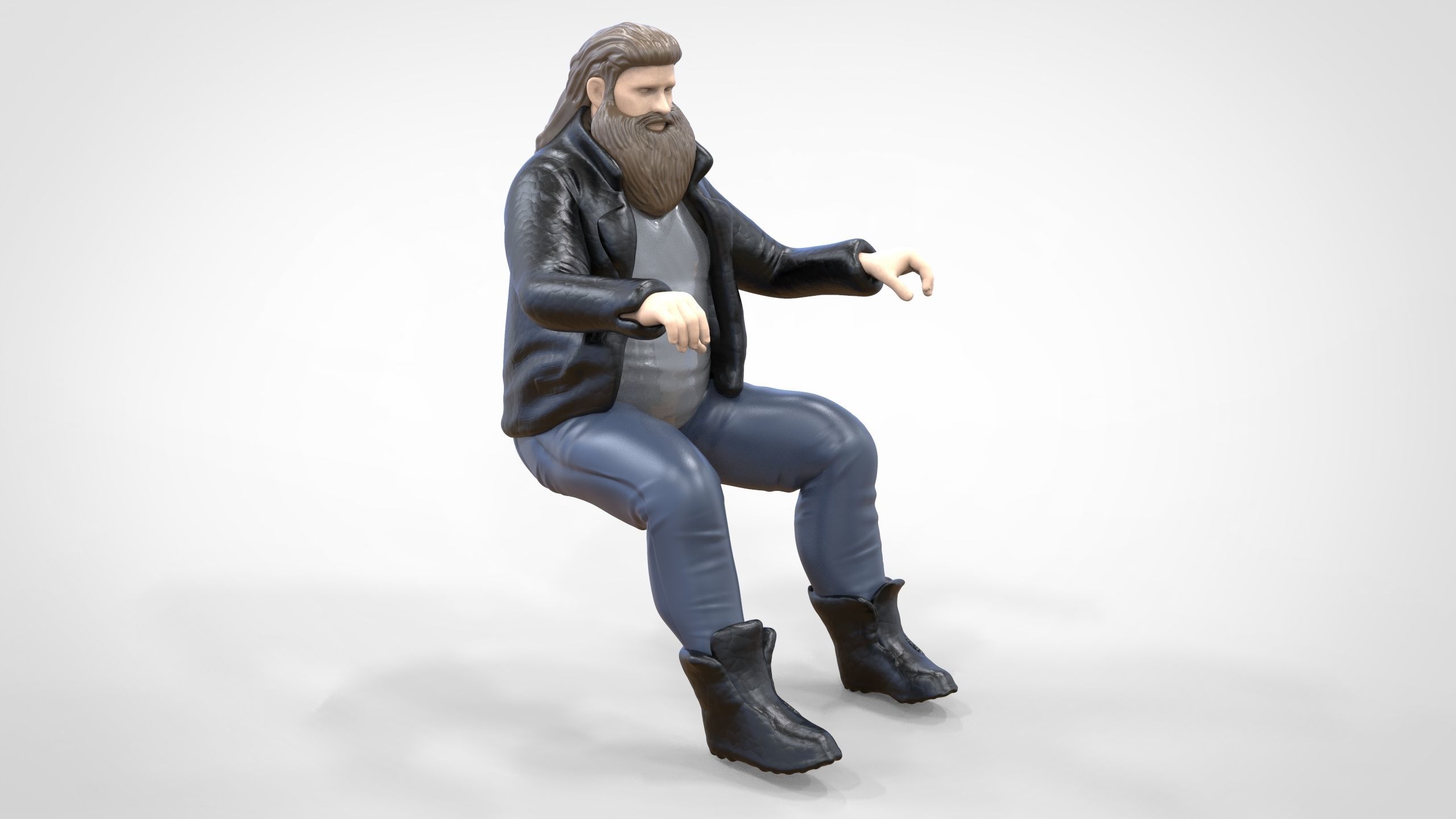 N1 Biker Gang Guy 1 64 Miniature 3D print model_3