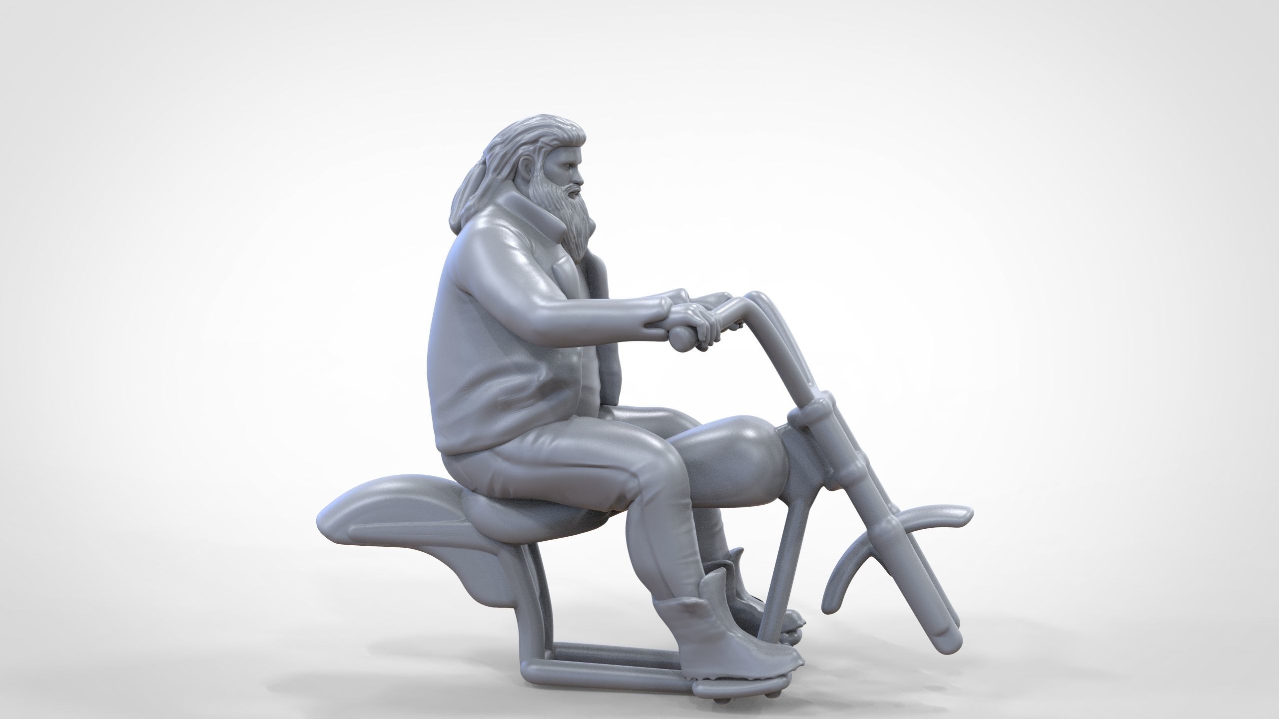 N1 Biker Gang Guy 1 64 Miniature 3D print model_1