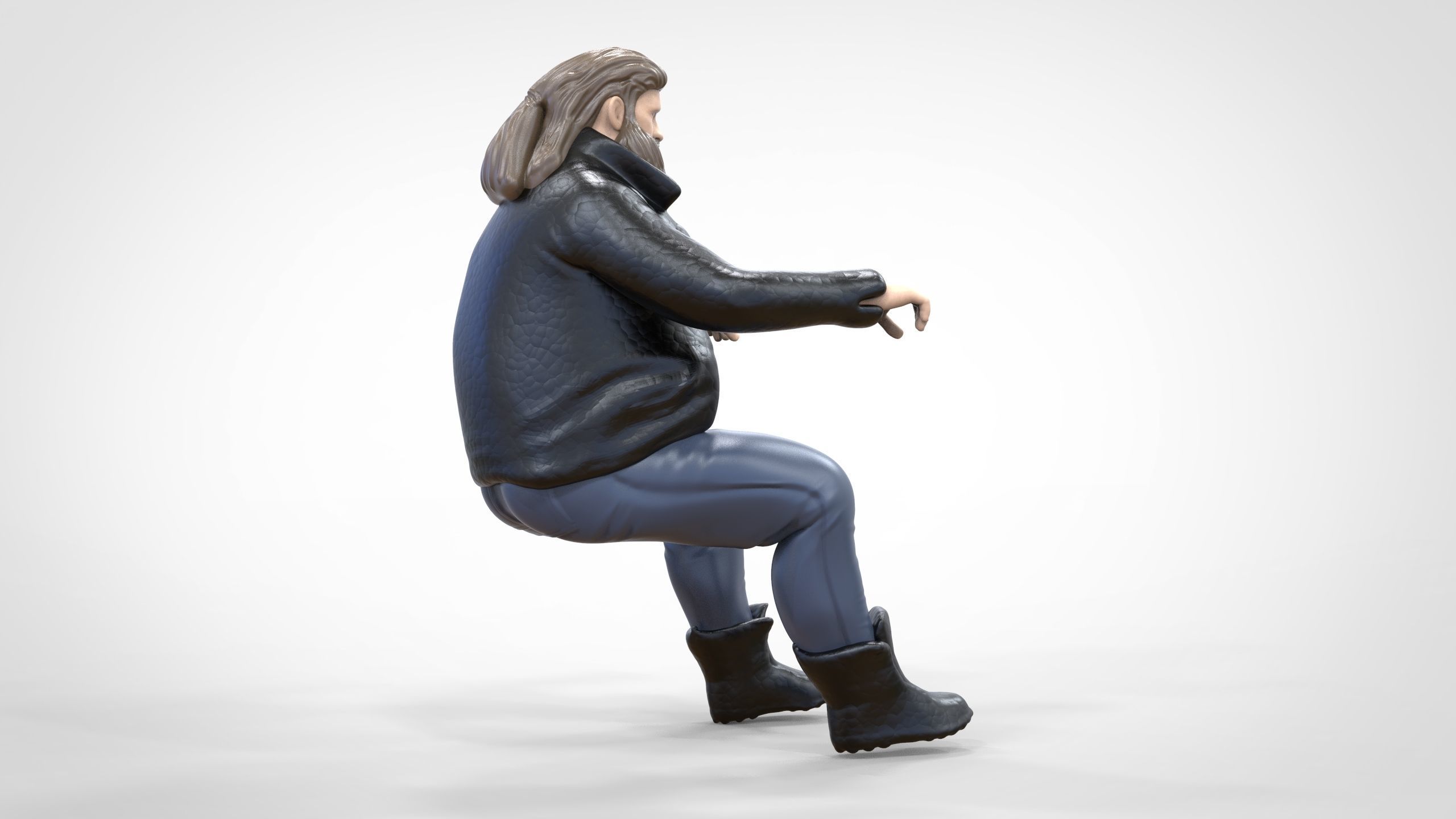 N1 Biker Gang Guy 1 64 Miniature 3D print model_22