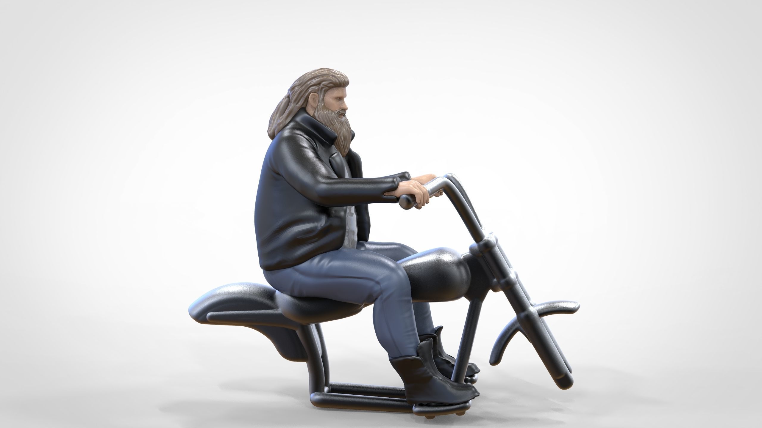 N1 Biker Gang Guy 1 64 Miniature 3D print model_4