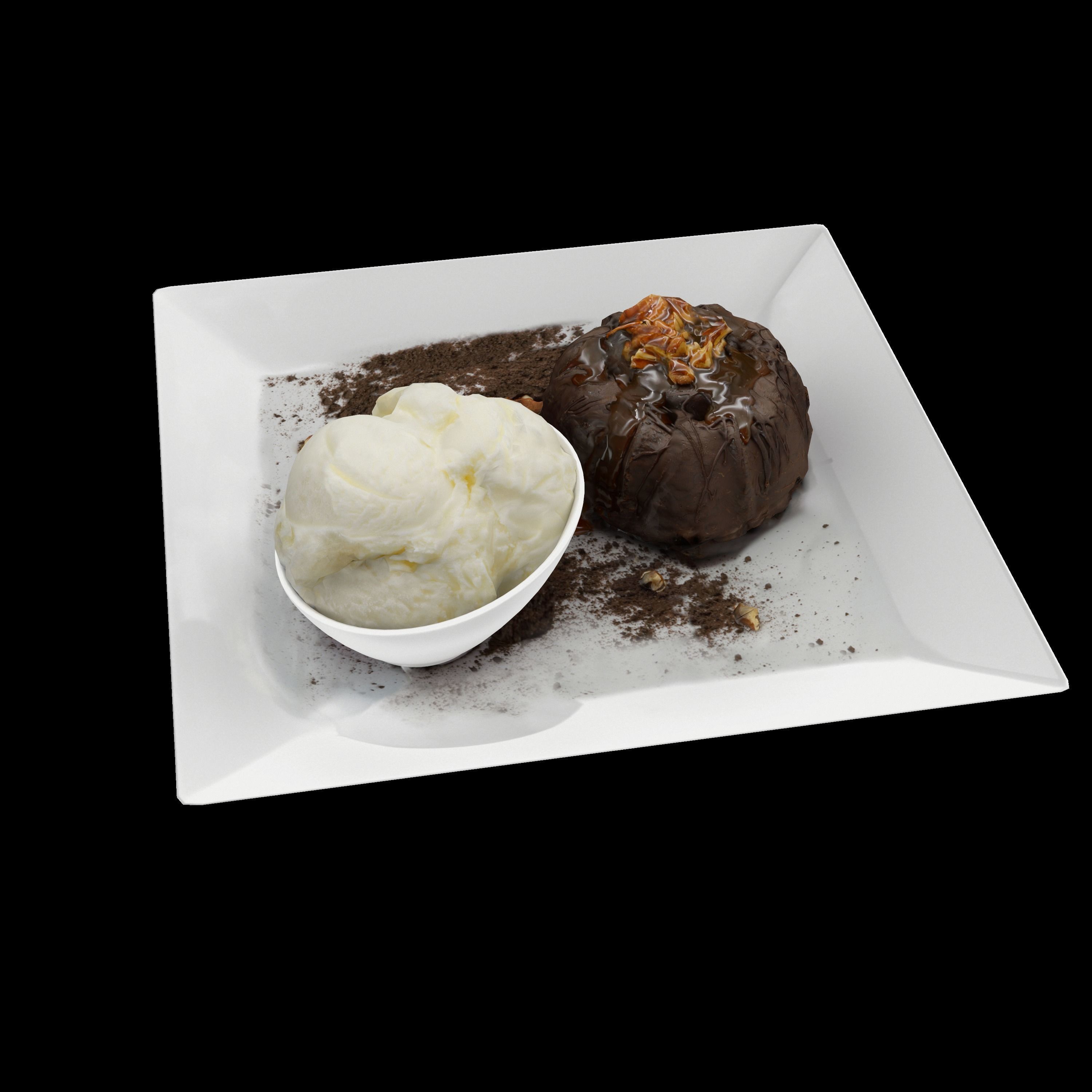 Lava cake Low-poly 3D model_2