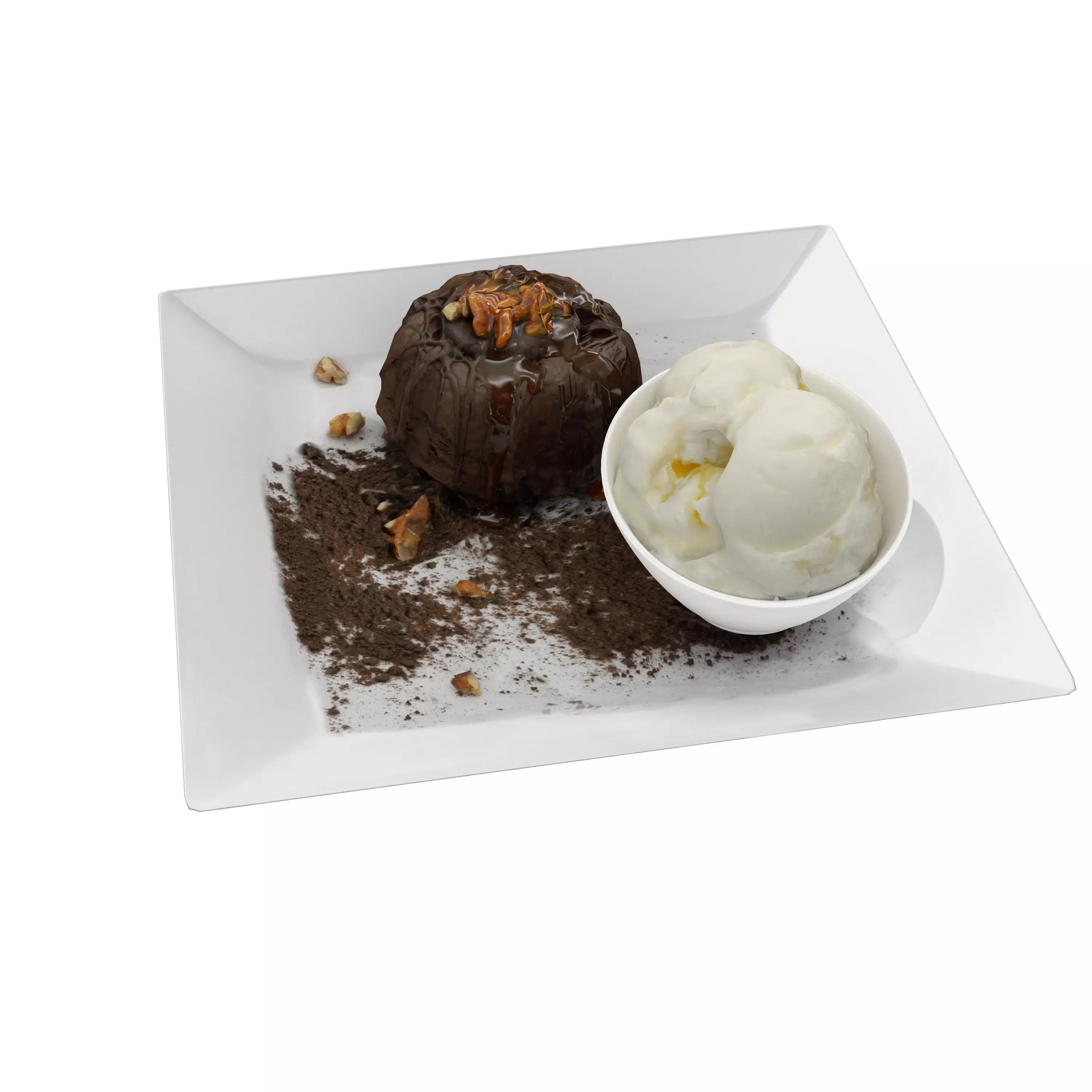 Lava cake Low-poly 3D model_0