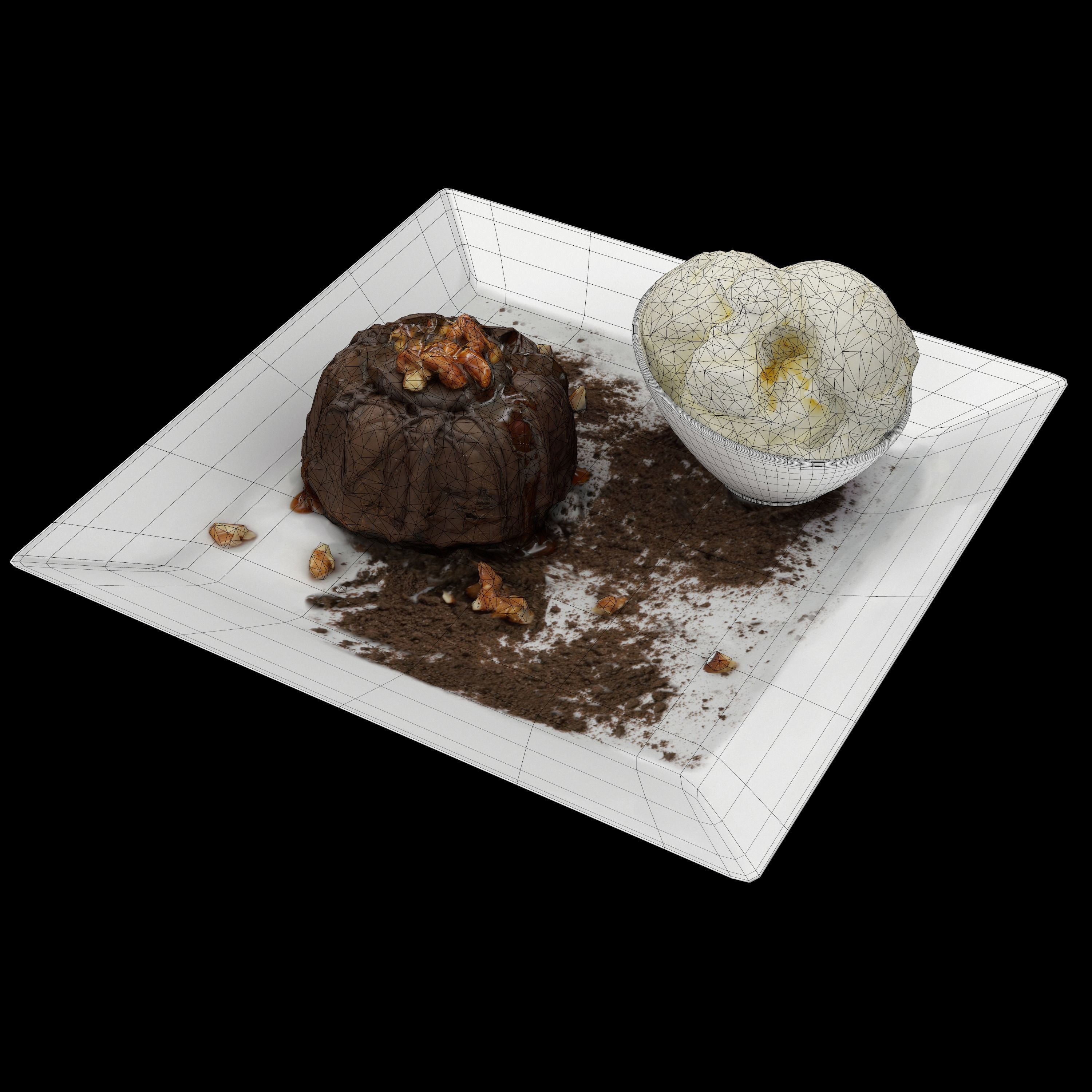 Lava cake Low-poly 3D model_13