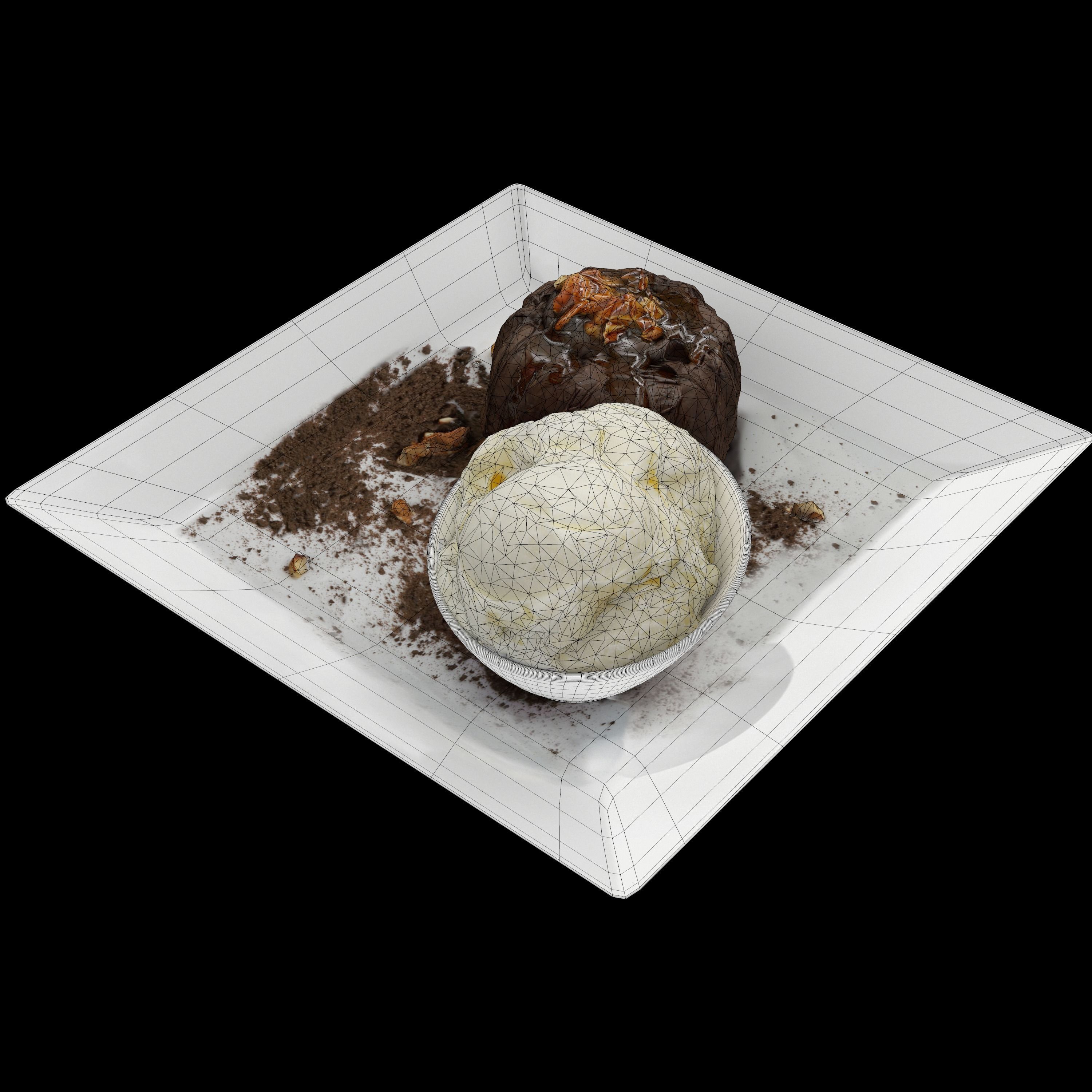 Lava cake Low-poly 3D model_12
