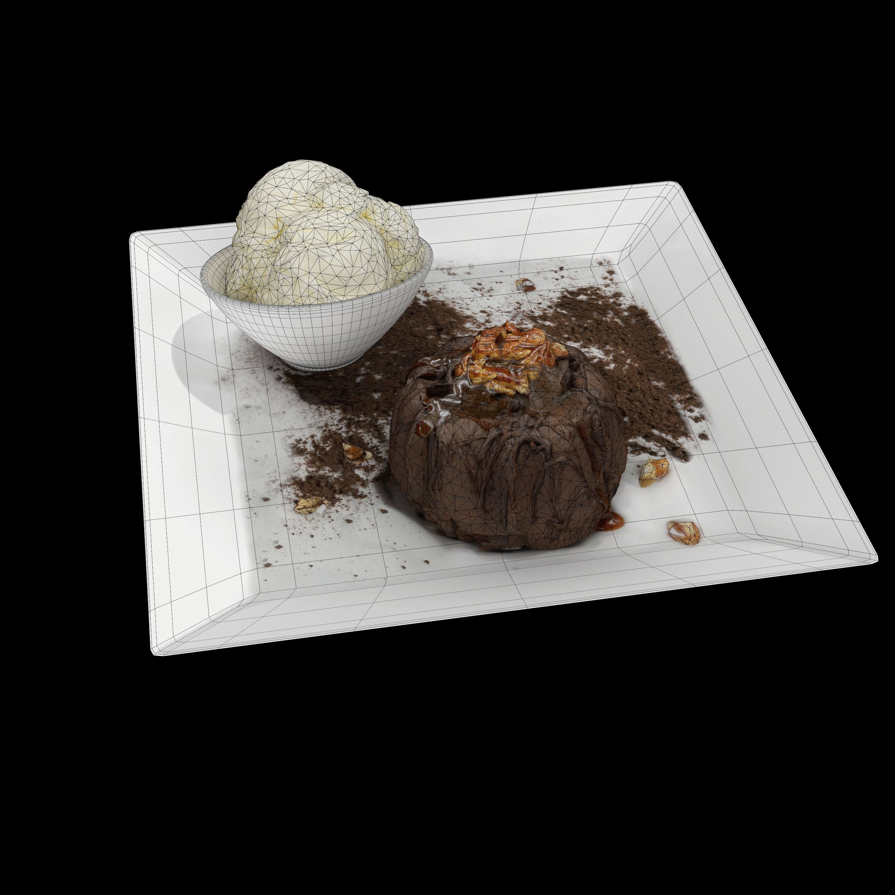 Lava cake Low-poly 3D model_8
