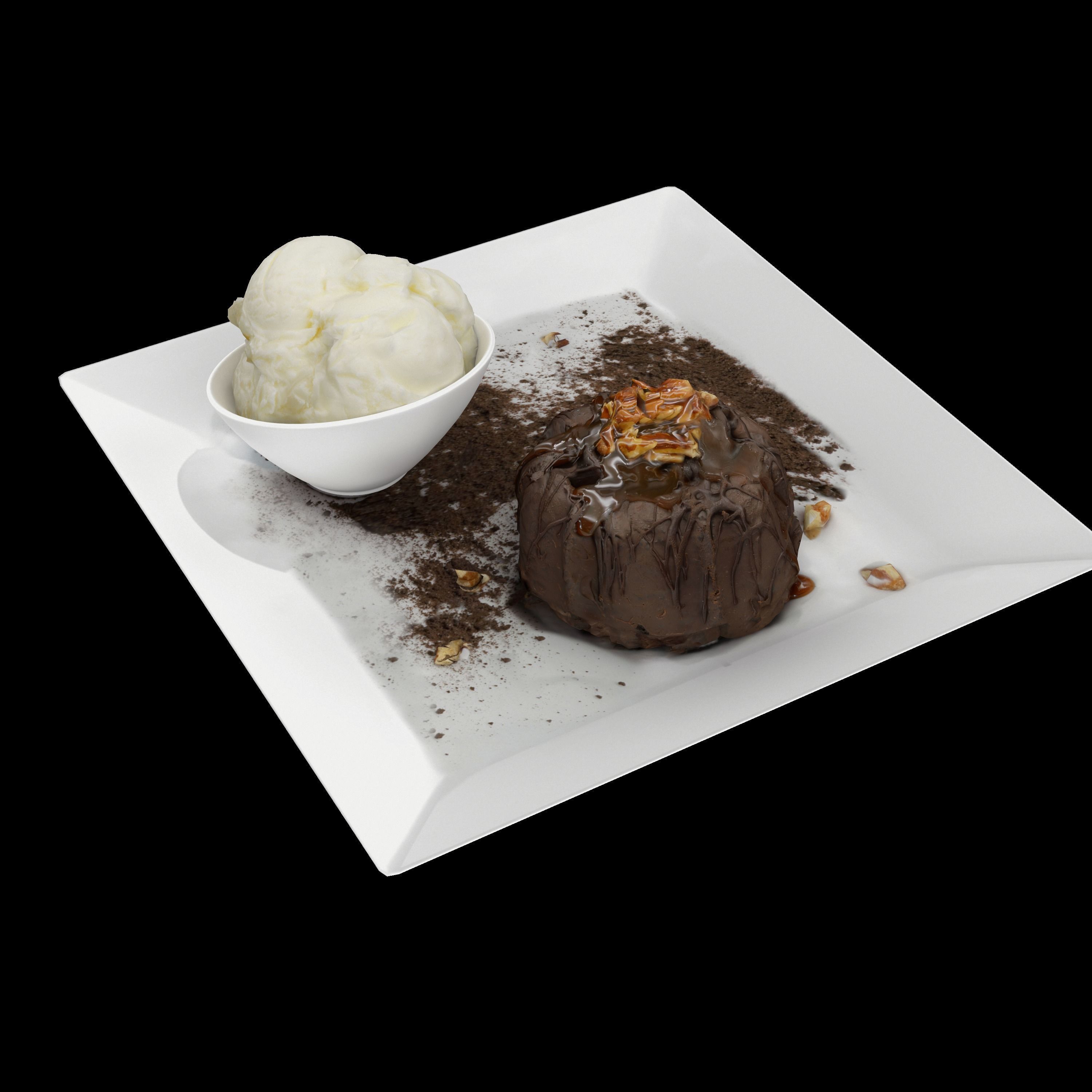 Lava cake Low-poly 3D model_4