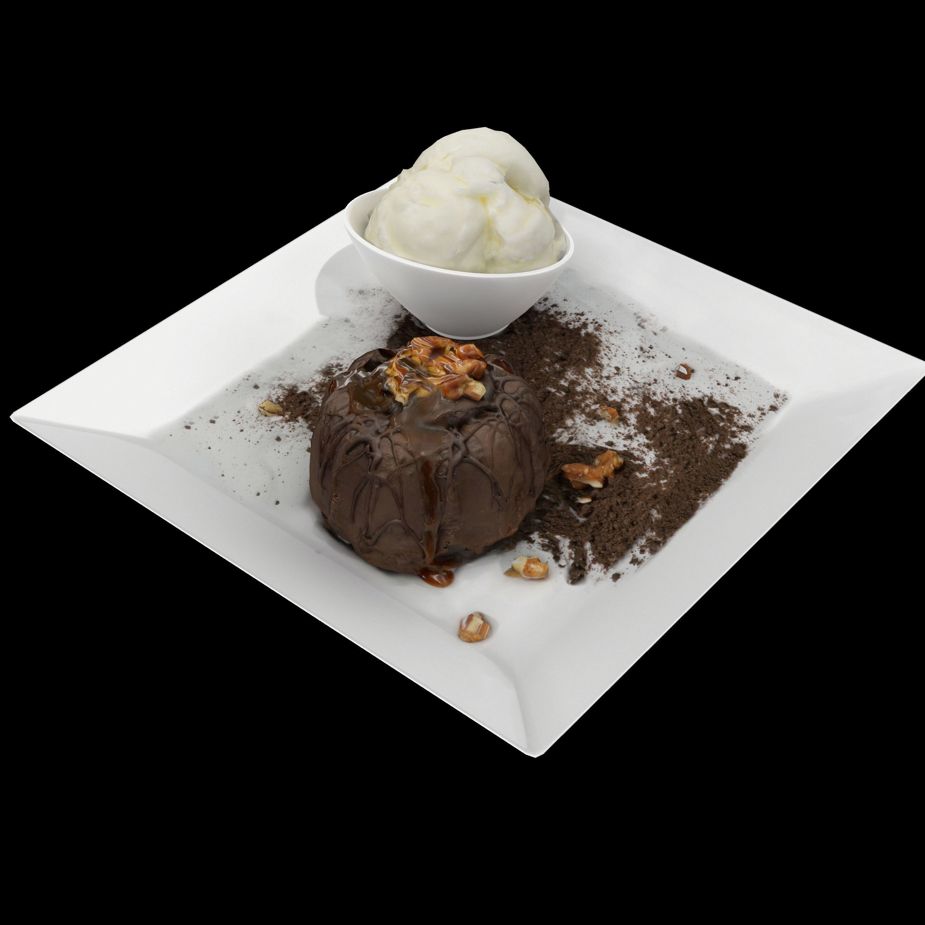 Lava cake Low-poly 3D model_5