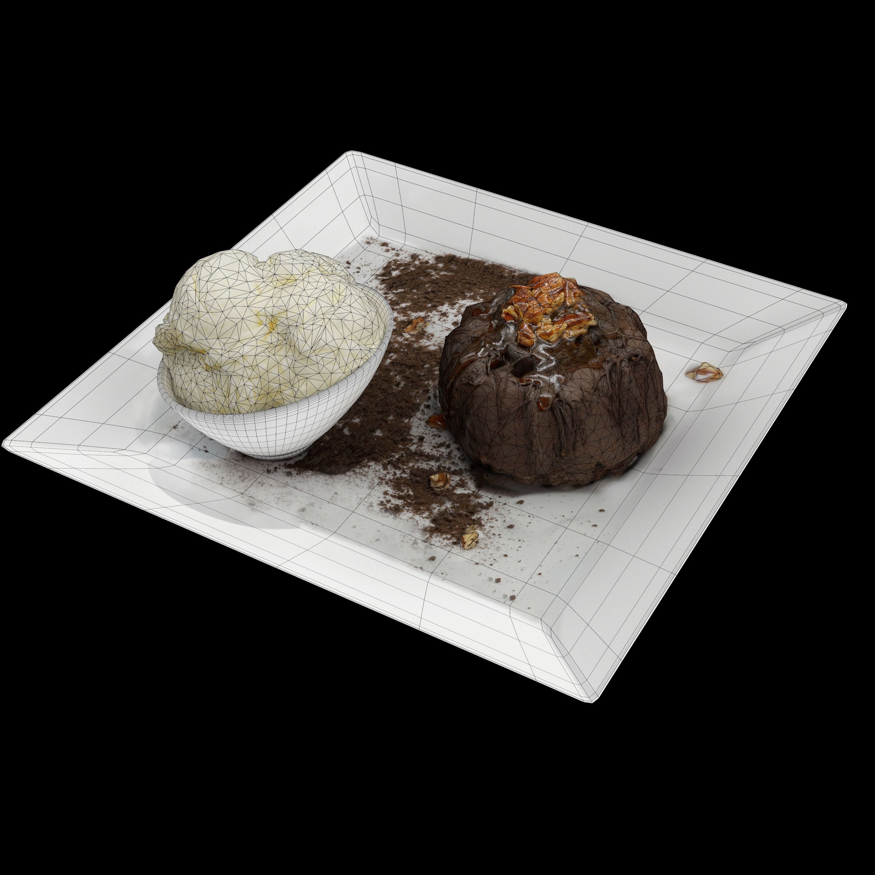 Lava cake Low-poly 3D model_9