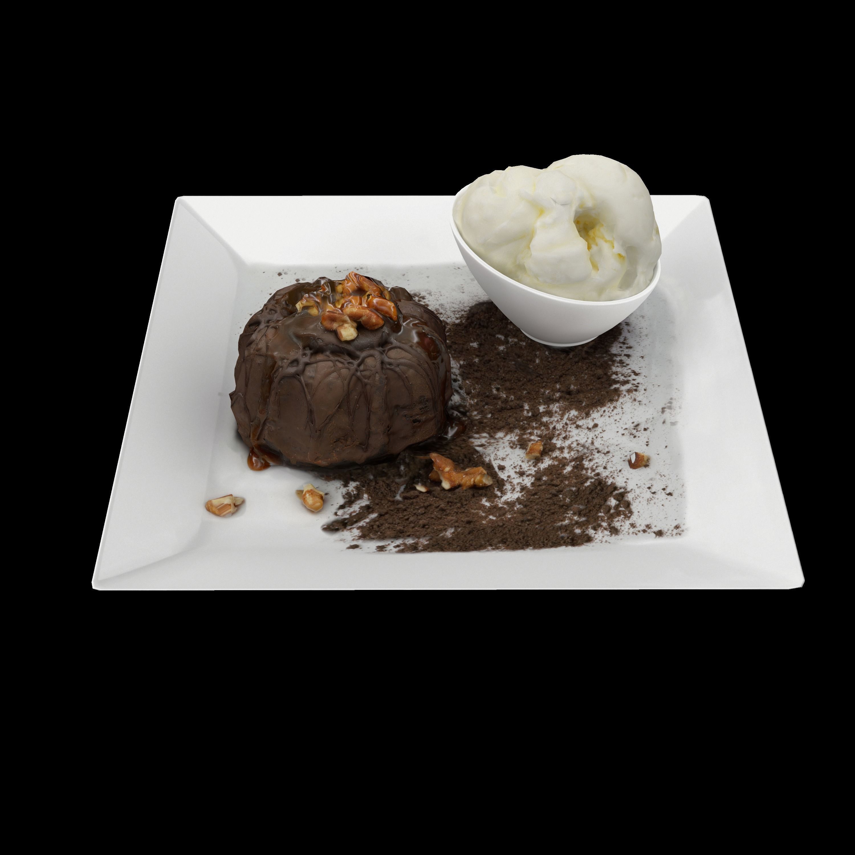 Lava cake Low-poly 3D model_3