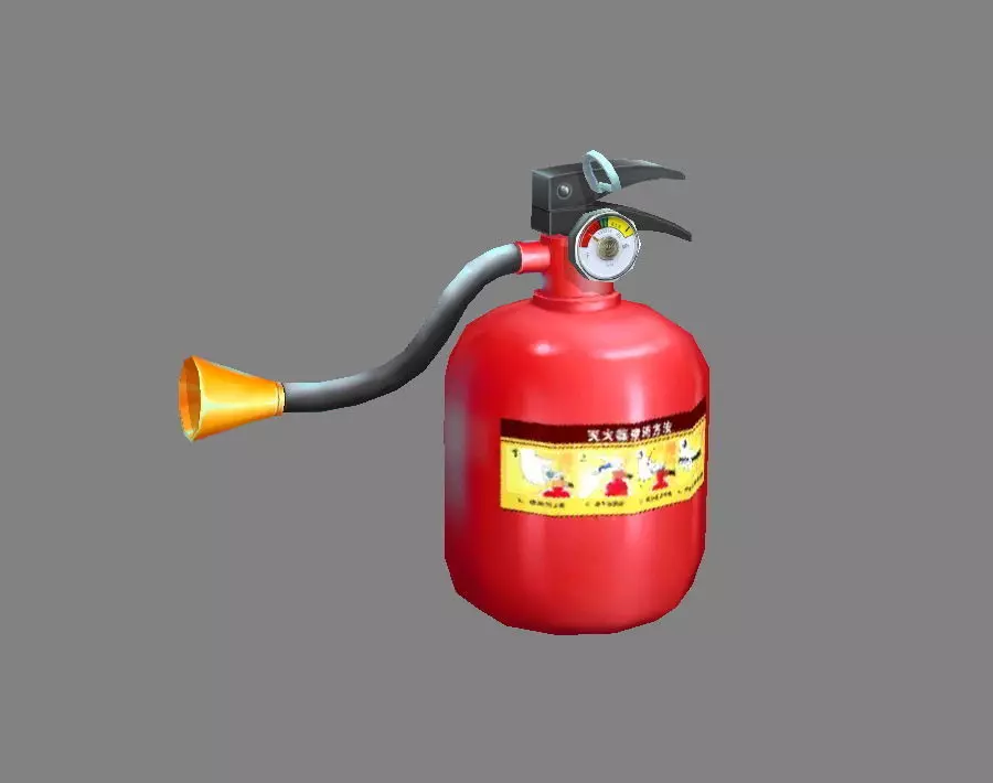 Cartoon fire extinguisher Low-poly 3D model_0