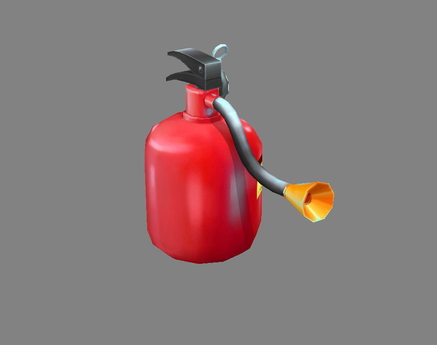 Cartoon fire extinguisher Low-poly 3D model_1