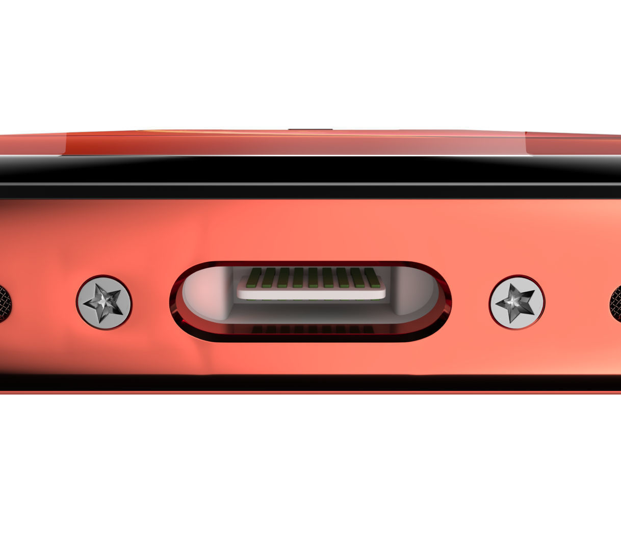 Apple iPhone XR Coral Low-poly 3D model_9