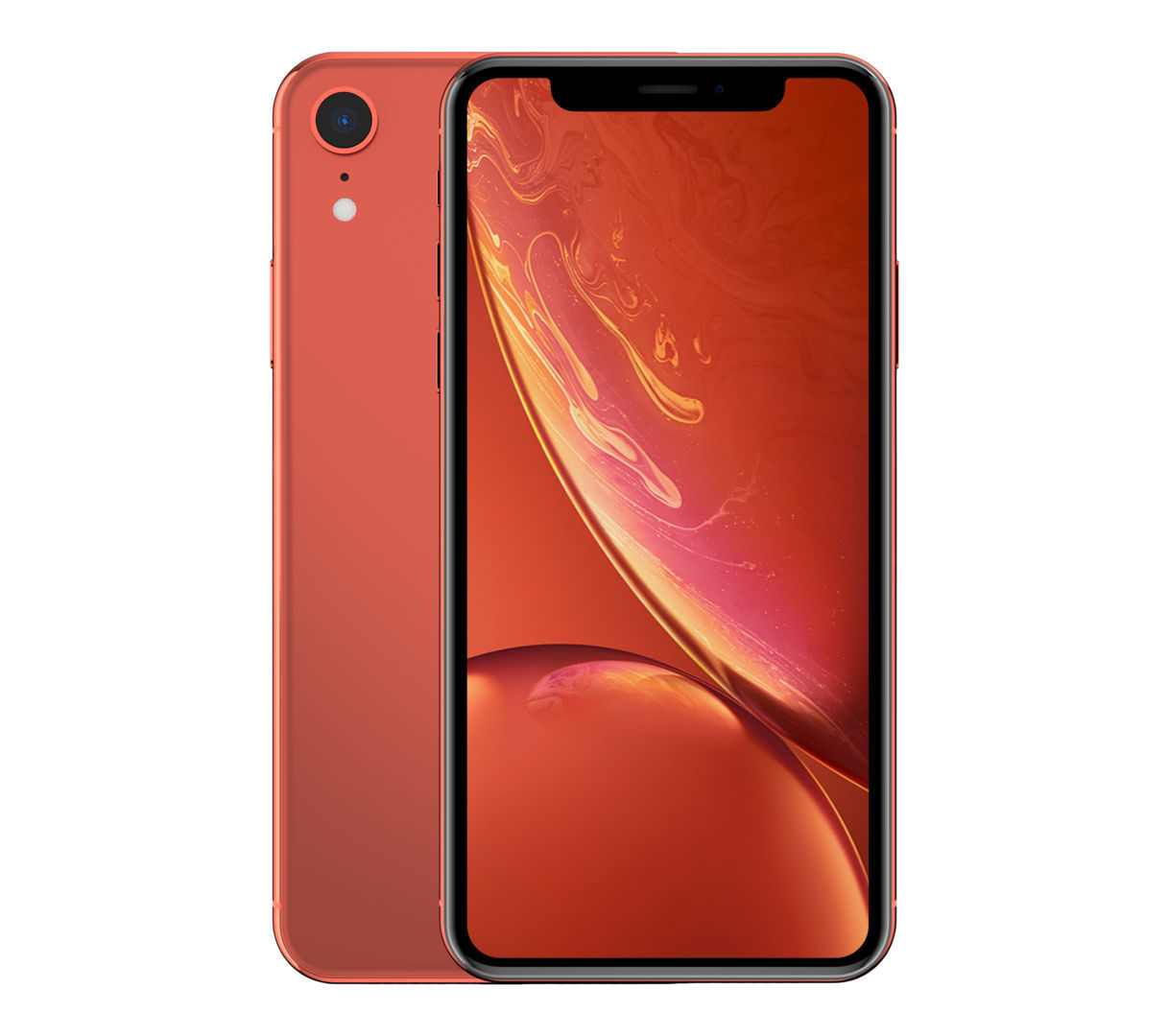 Apple iPhone XR Coral Low-poly 3D model_2